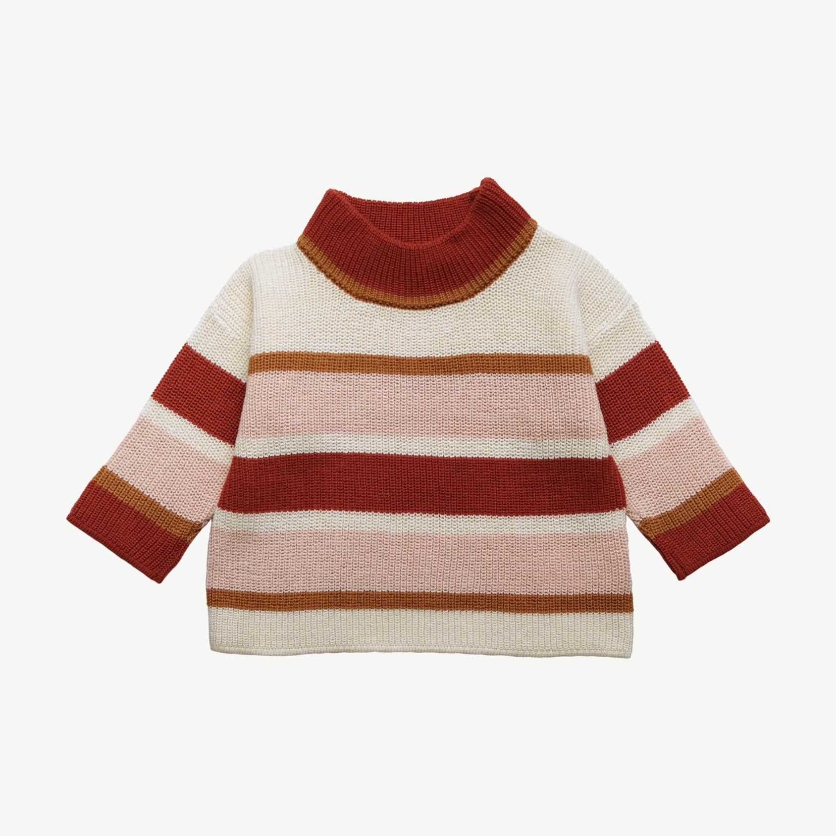 Suéter Tejido Oversized - a rayas Rosado