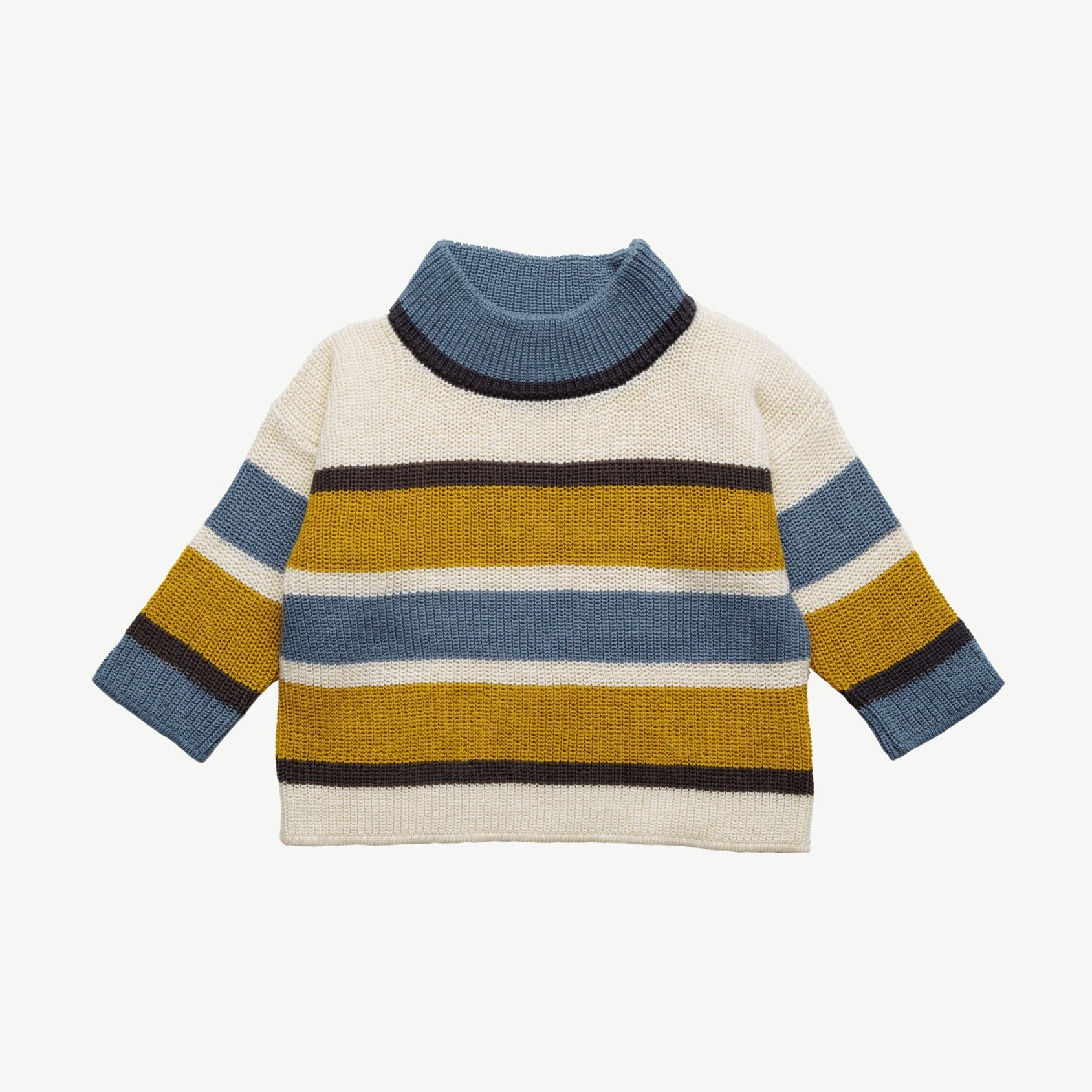Suéter Tejido Oversized - a rayas Mostaza