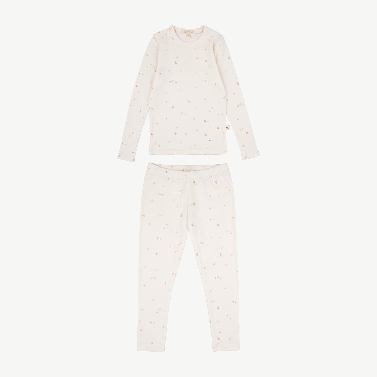 Set: Polo manga Larga + Leggings - Hongos Crema