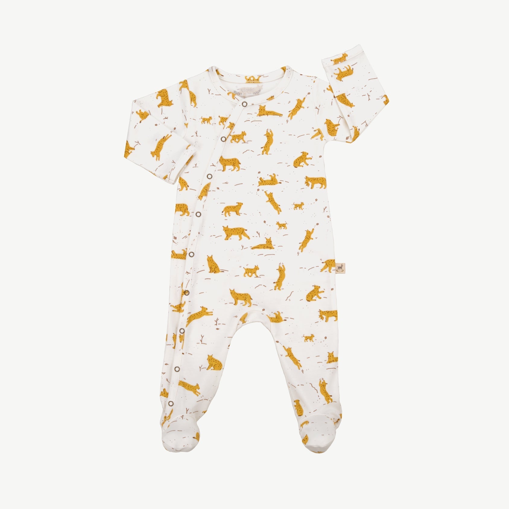Pijama con Patitas - Linces Crema