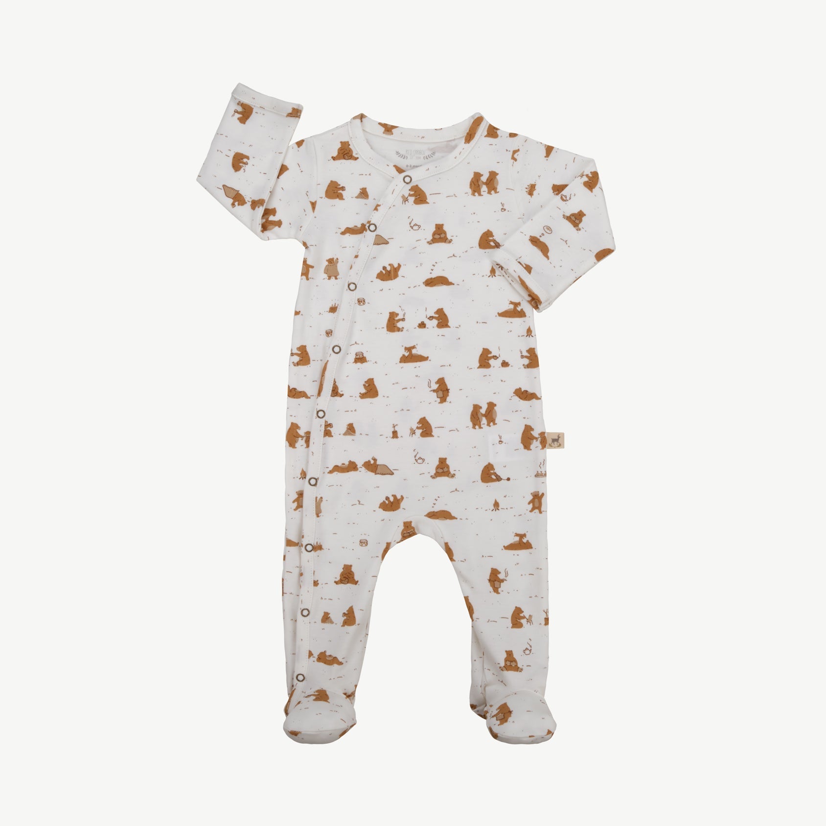 Pijama con Patitas - Osos Crema