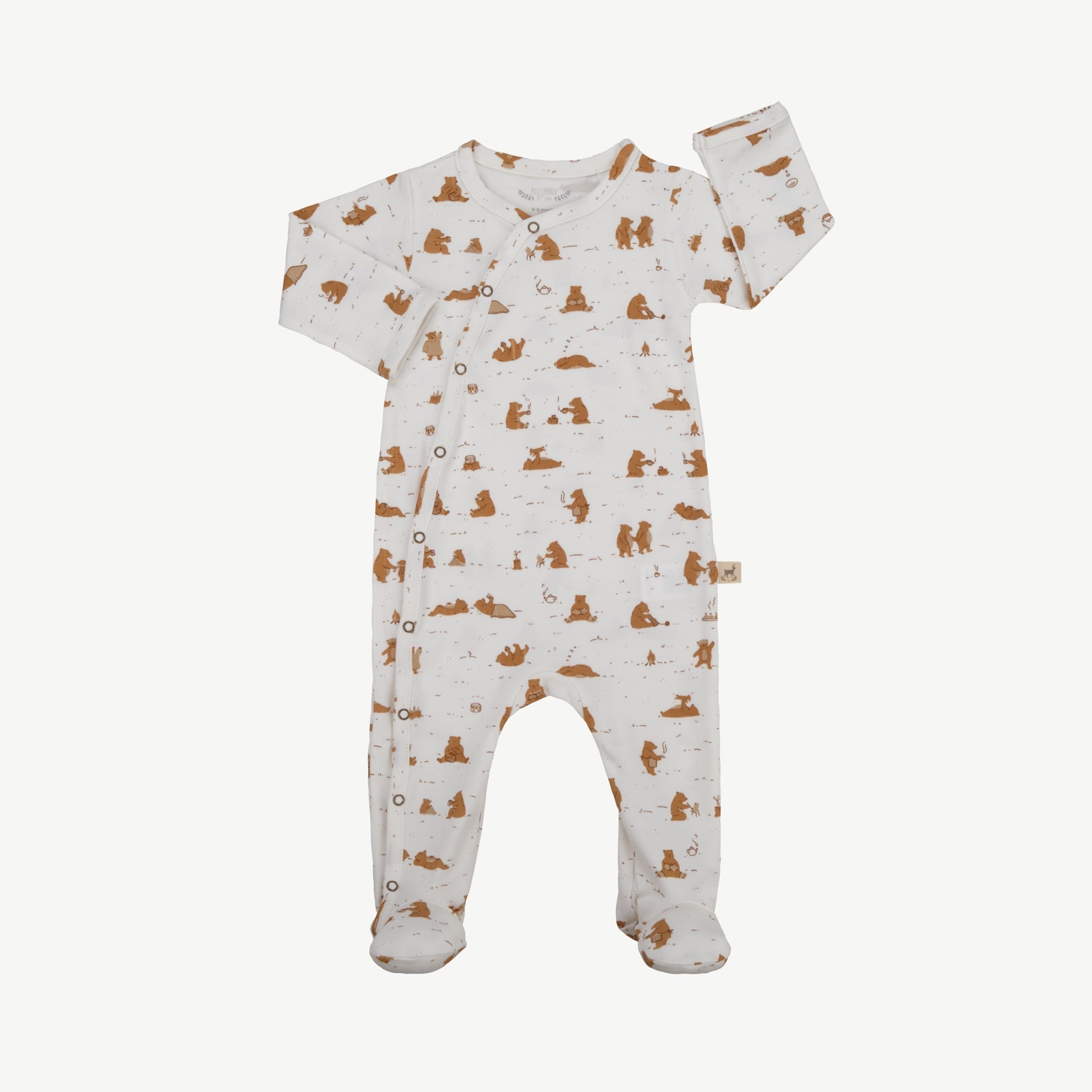 Pijama con Patitas - Osos Crema