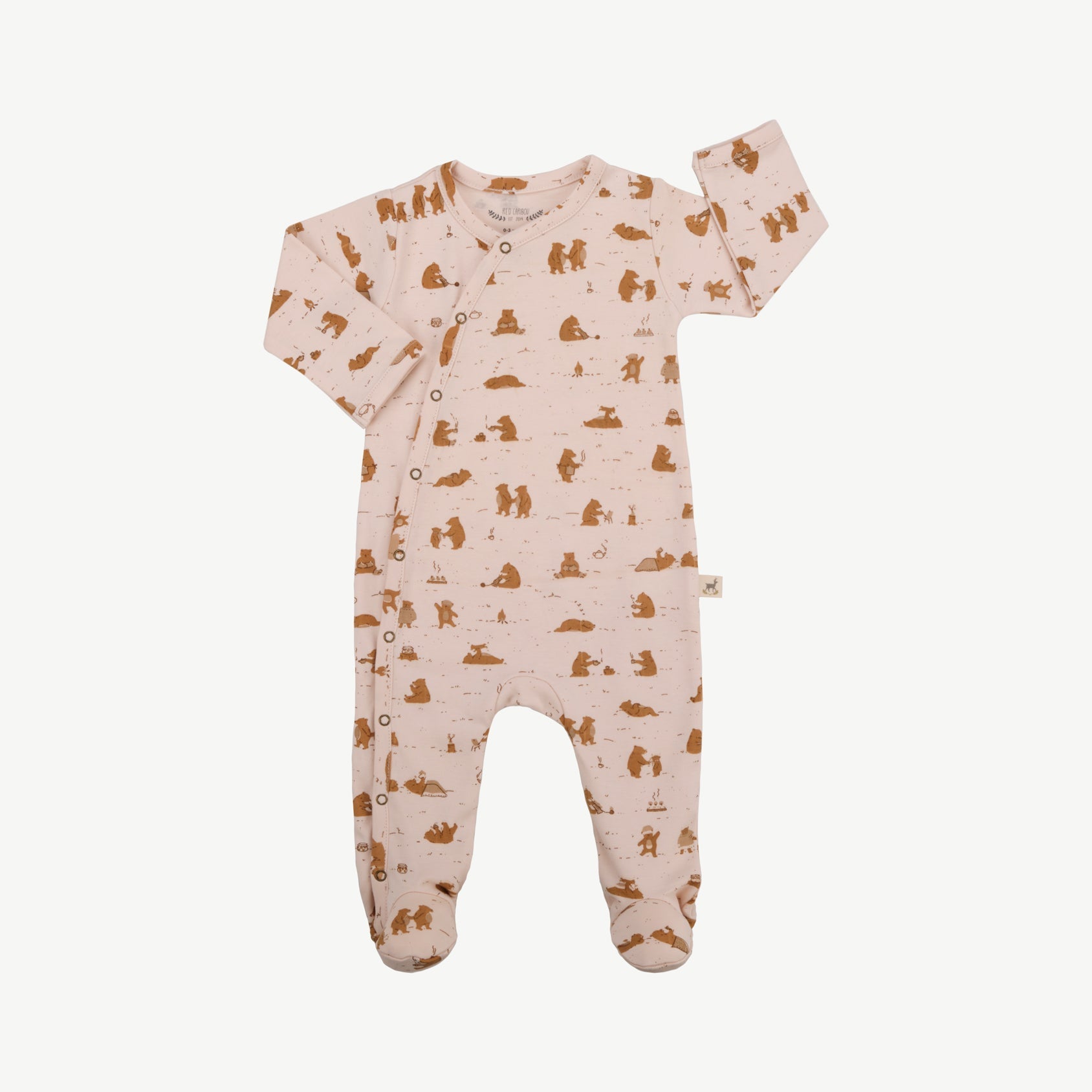 Pijama con Patitas - Osos Durazno Suave