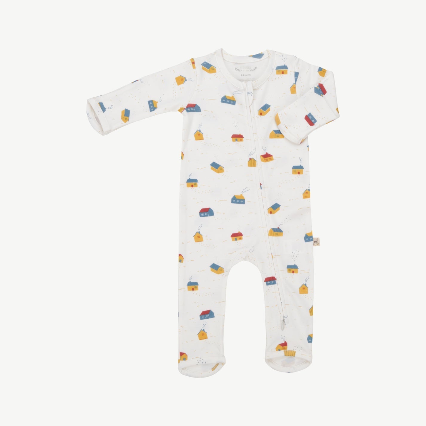 Pijama con cierre - Casitas Crema