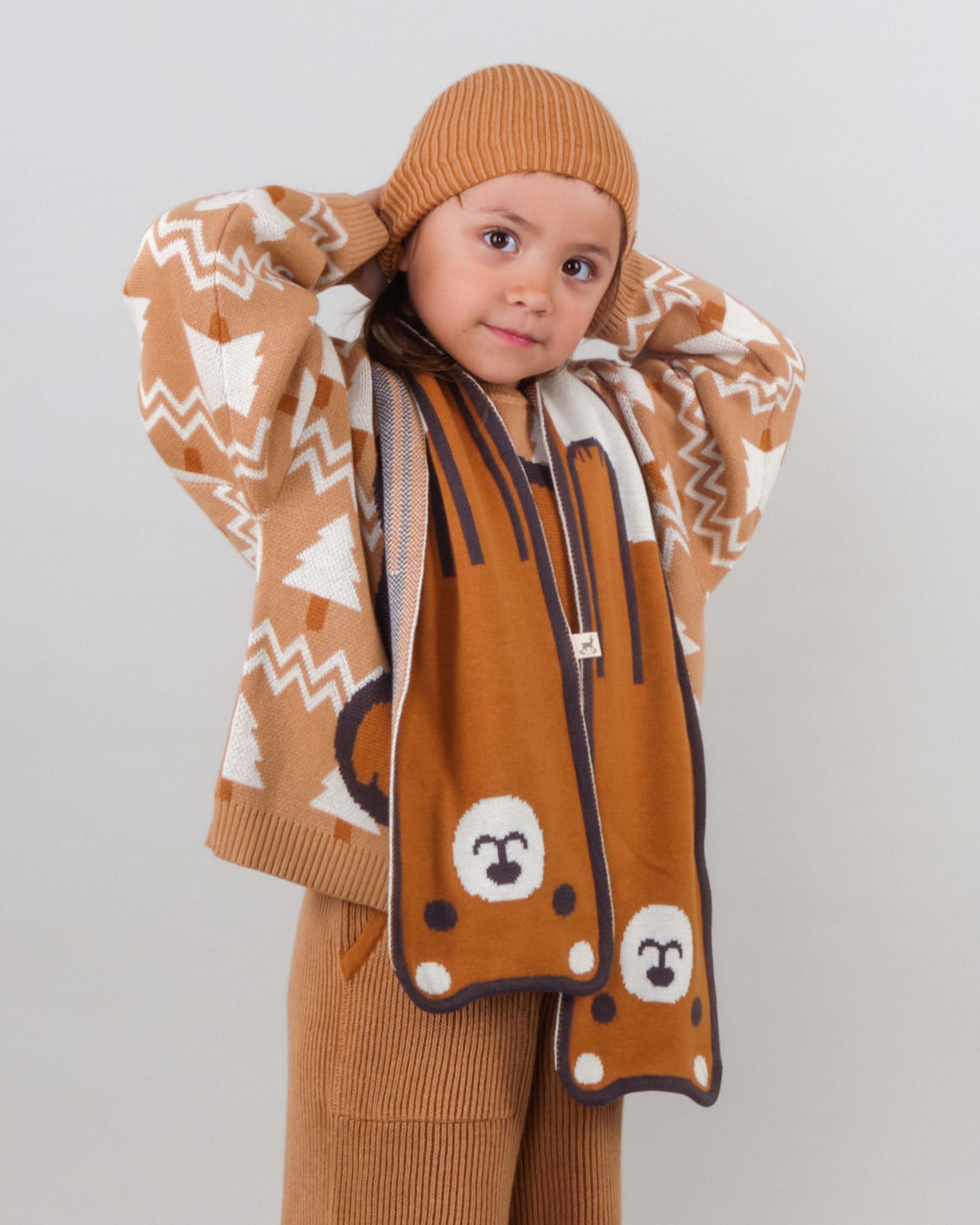 Bufanda Tejida - Osos Cobre