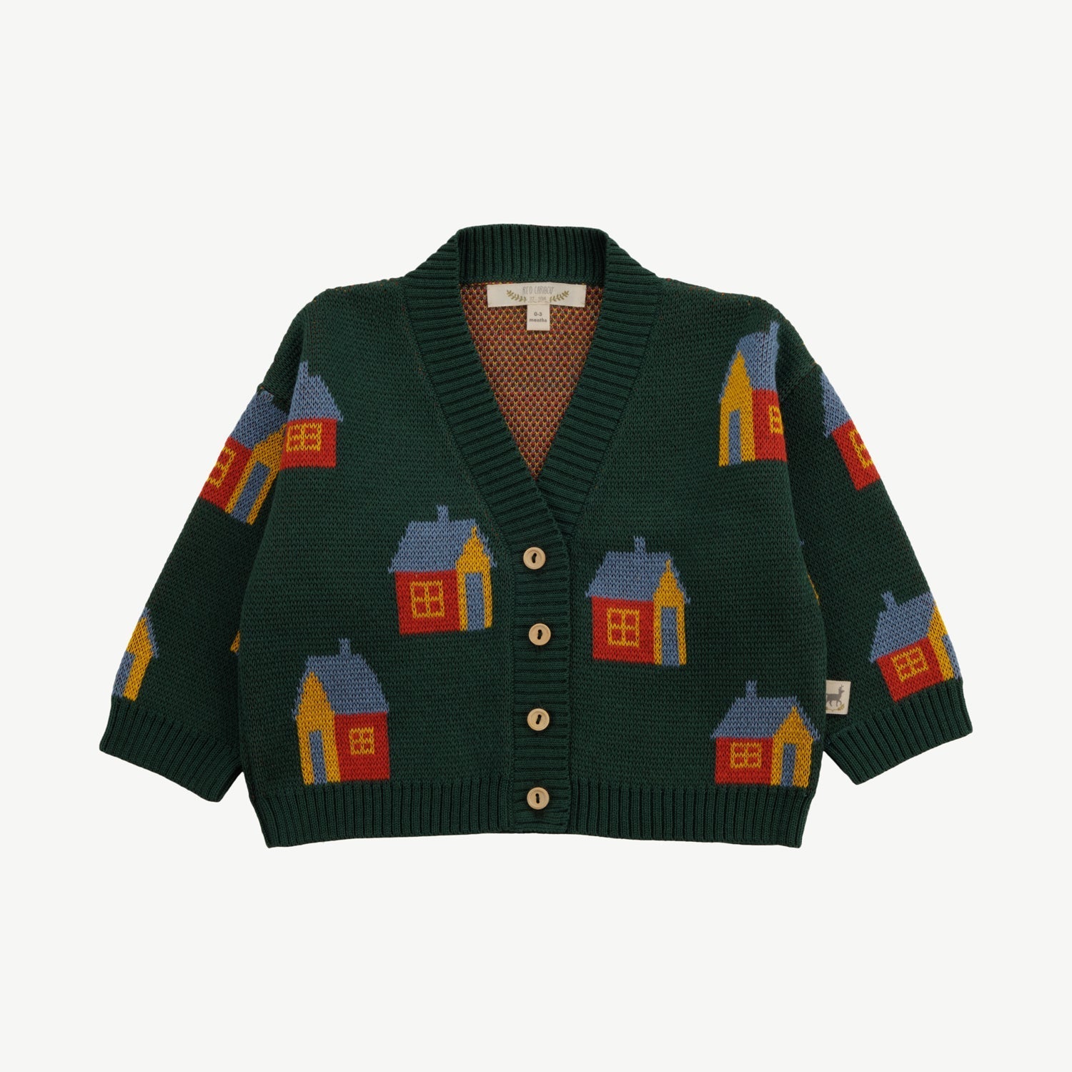Cardigan Tejido - Casitas Verde Oscuro