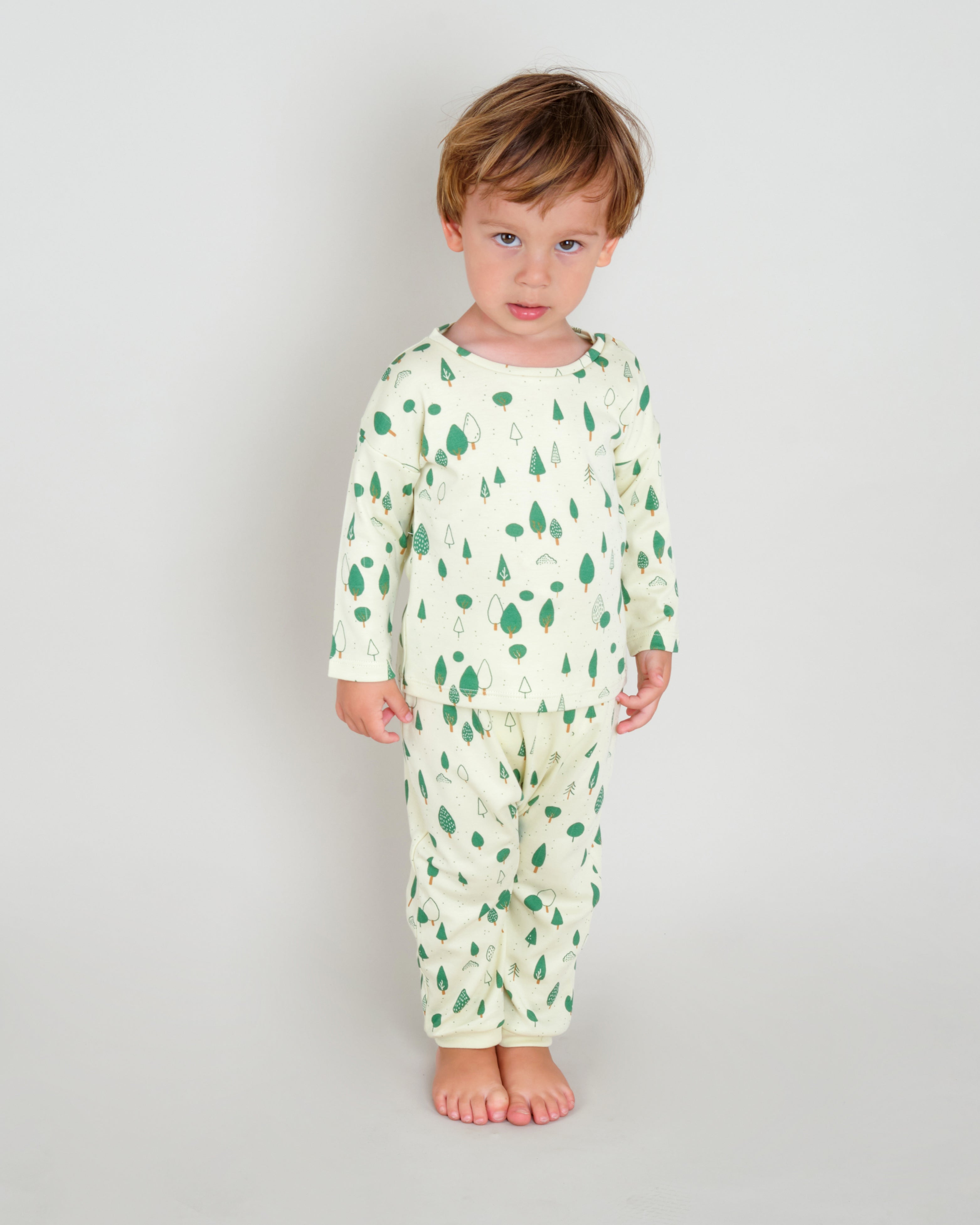 Polo Manga Larga - Pinos Menta Crema