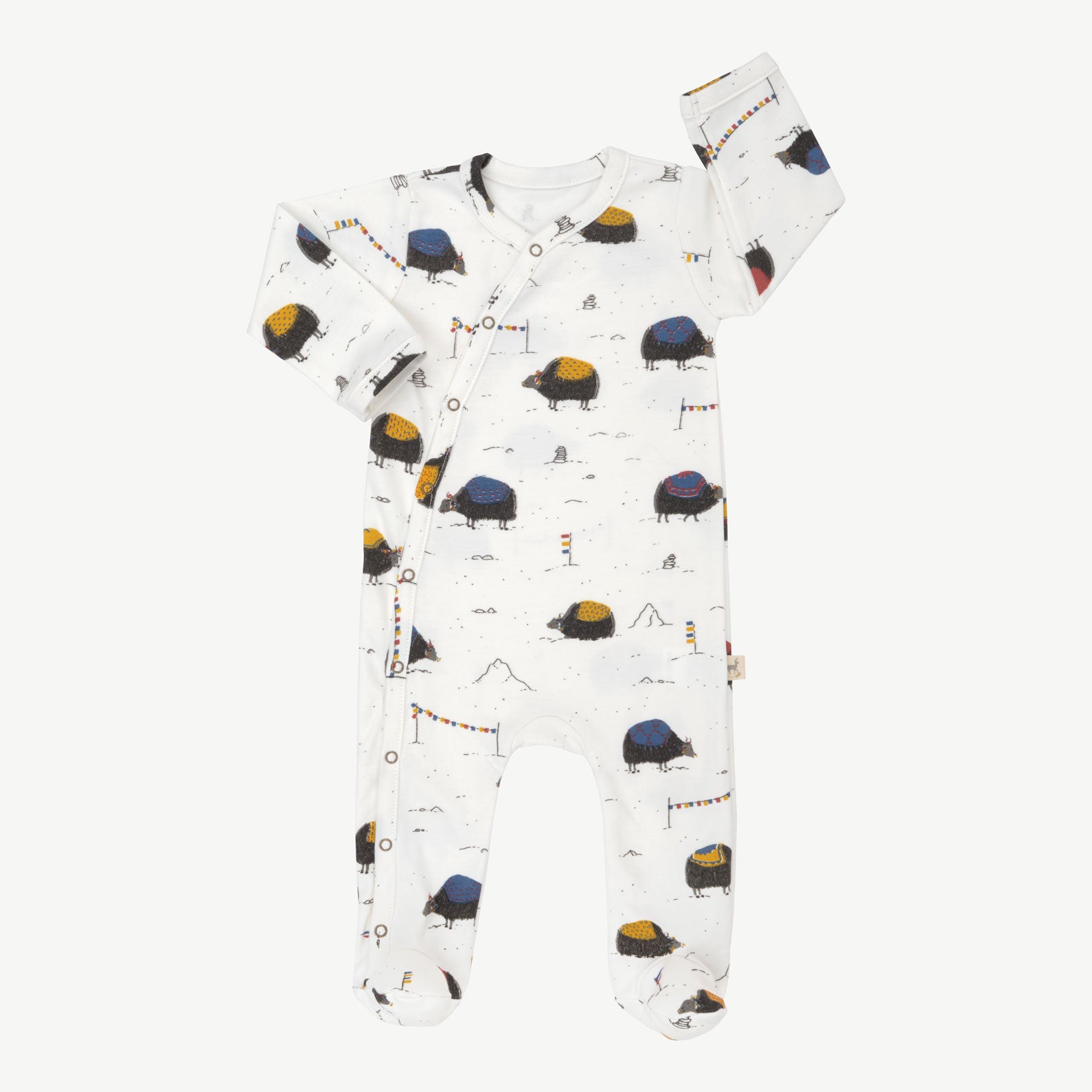 Enterizo con pies 'yak's journey' ecowhite