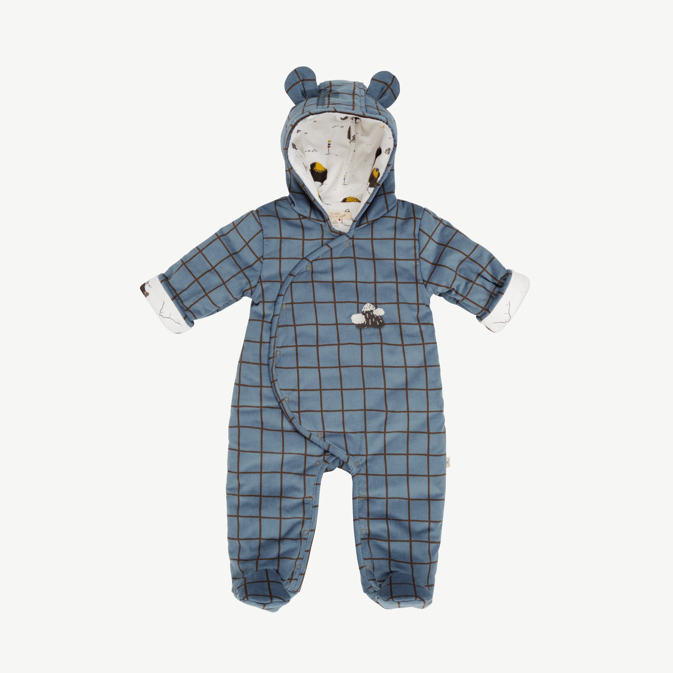 Enterizo acolchado 'mountain checks' blue mirage