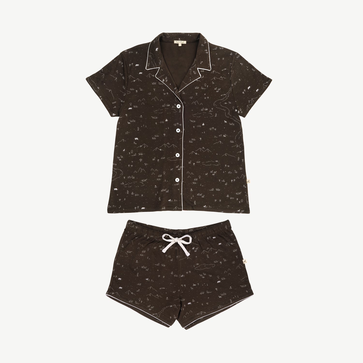 Pijama Camisero Corto - Andean Plains - Beluga
