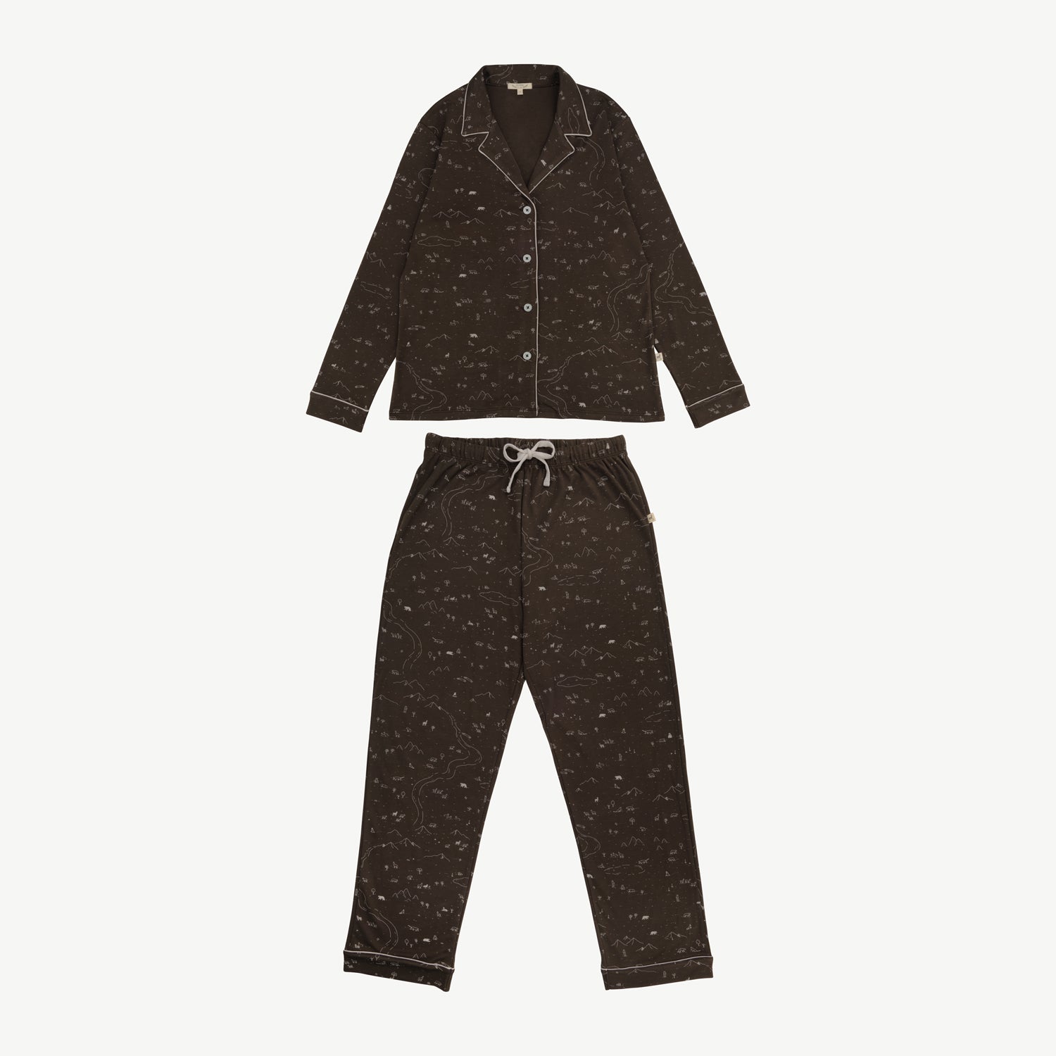 Pijama Camisero Largo - Andean Plains - Beluga