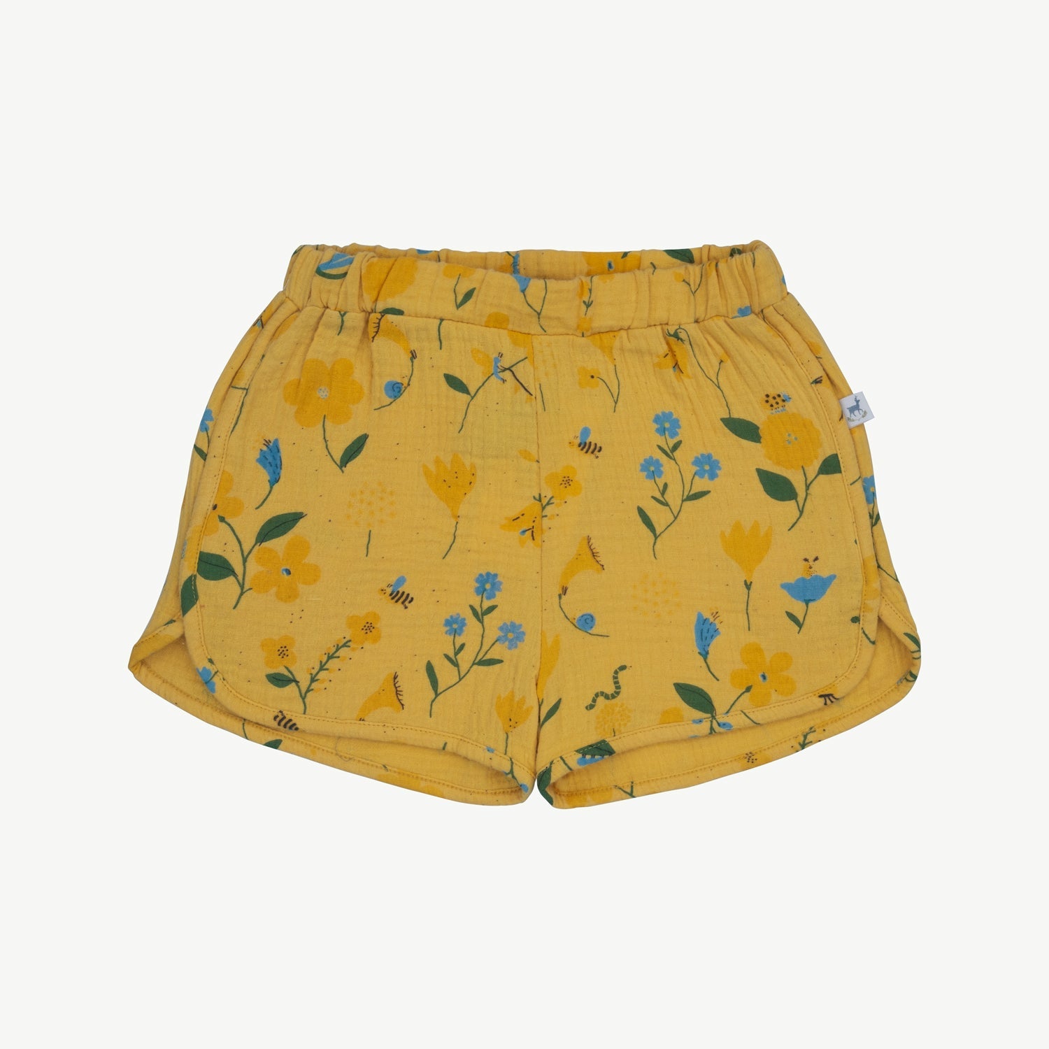'spring blossom' amber yellow muslin short