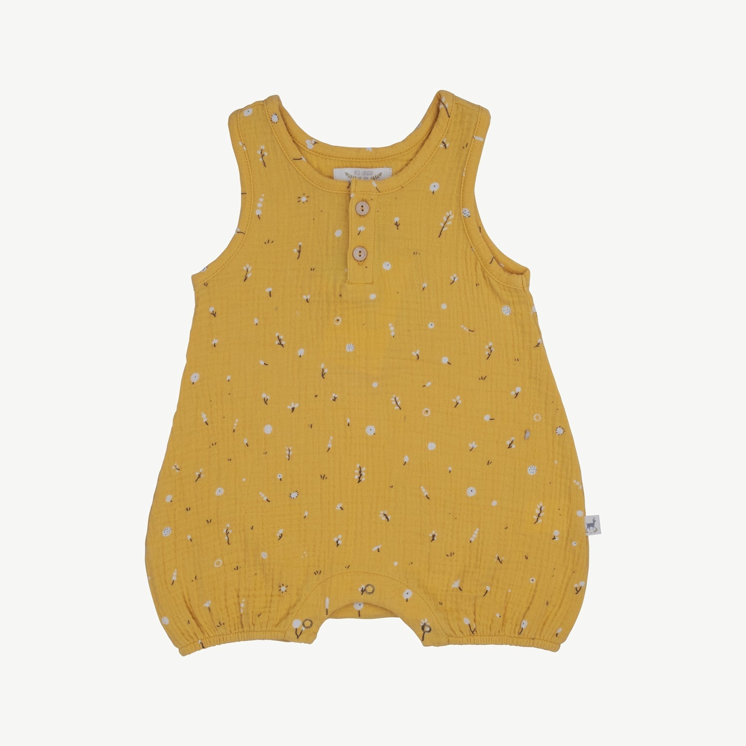 'dusty bloom' amber yellow muslin romper