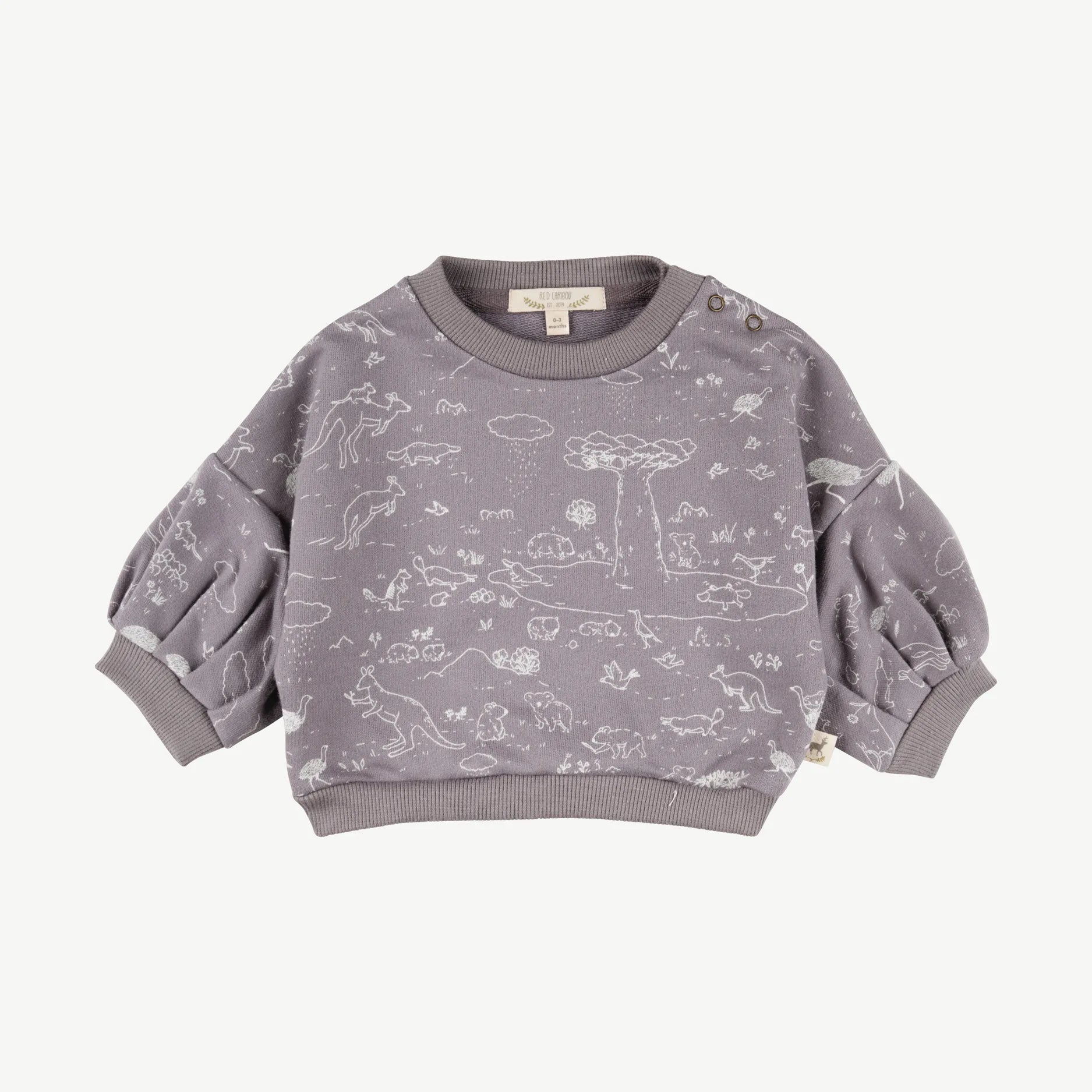Polera con Mangas Globo de Bebé Gris Lavanda - Historia