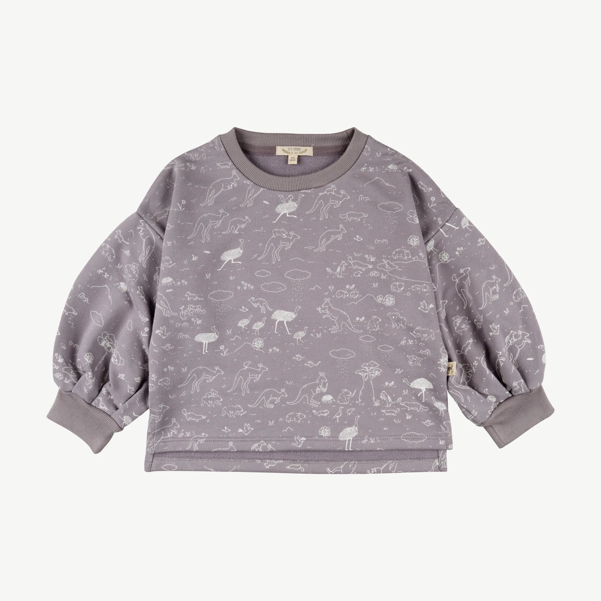 Polera con Mangas Globo Gris Lavanda - Historia