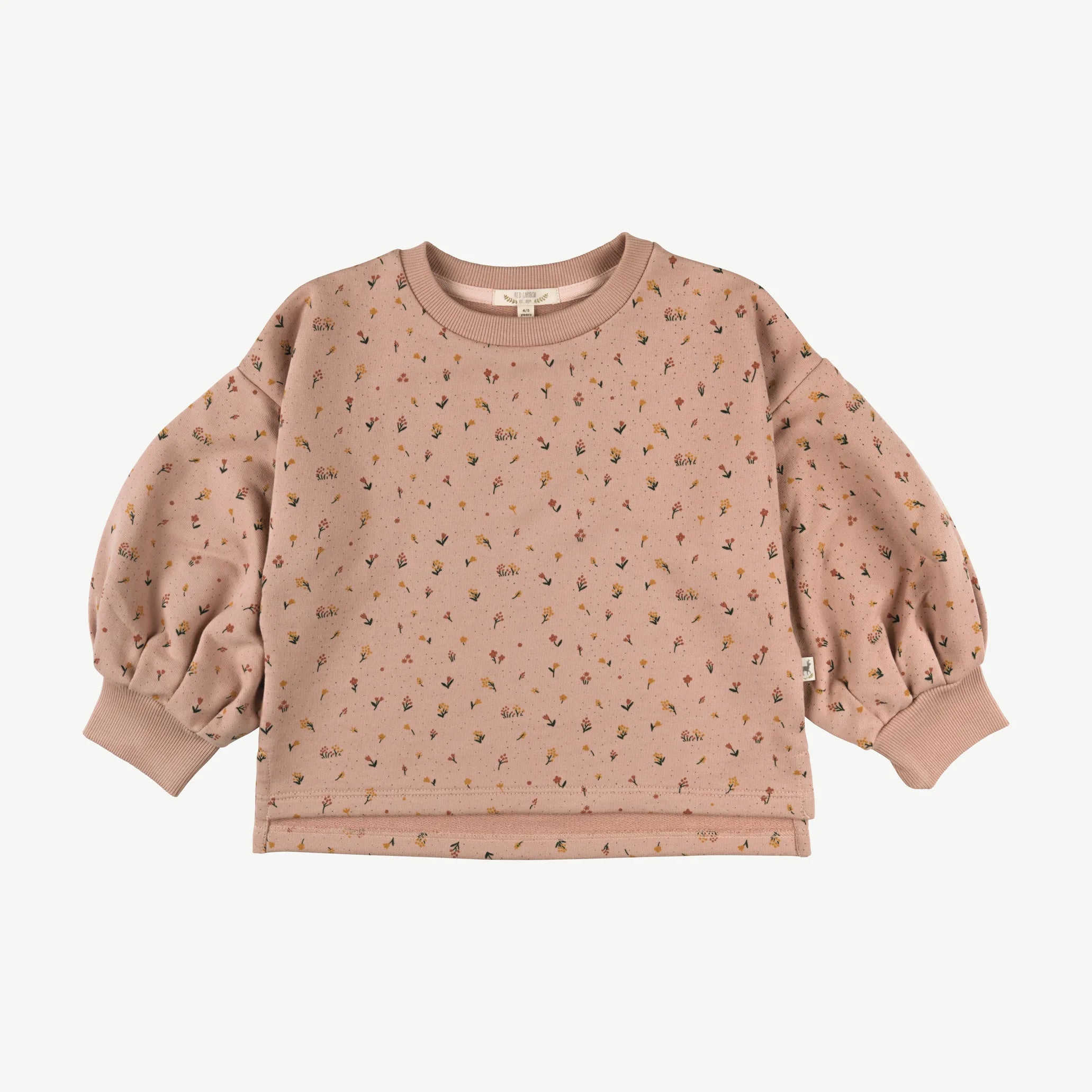 Polera con Mangas Globo Rosa Caoba - Flores Silvestres