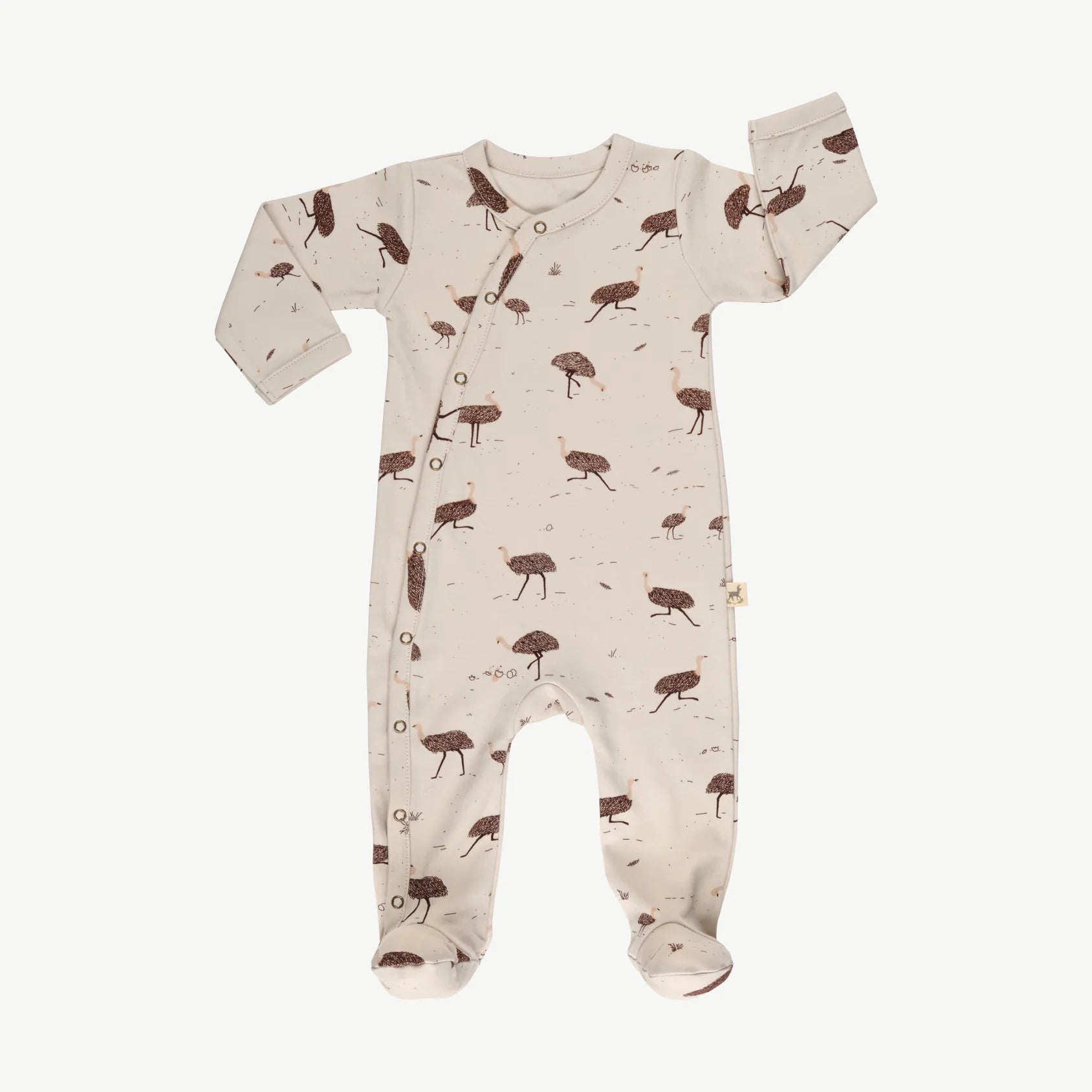 Pijama de una Pieza de Bebé gris claro - Emus