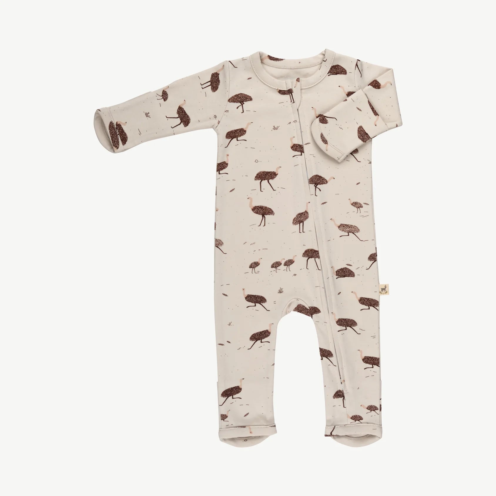 Pijama de una Pieza con Cierre de Bebé gris claro - Emus