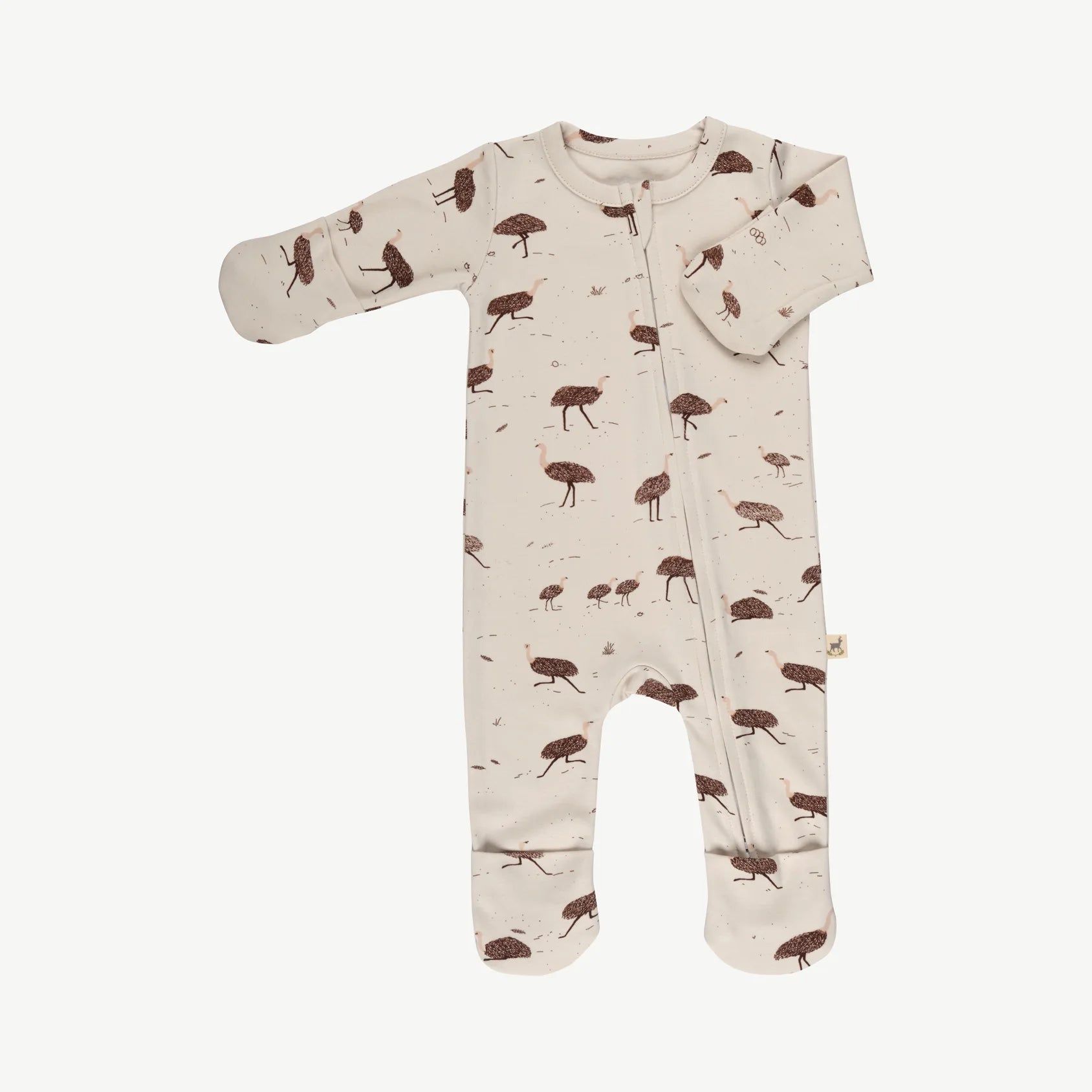 Pijama de una Pieza con Cierre de Bebé gris claro - Emus