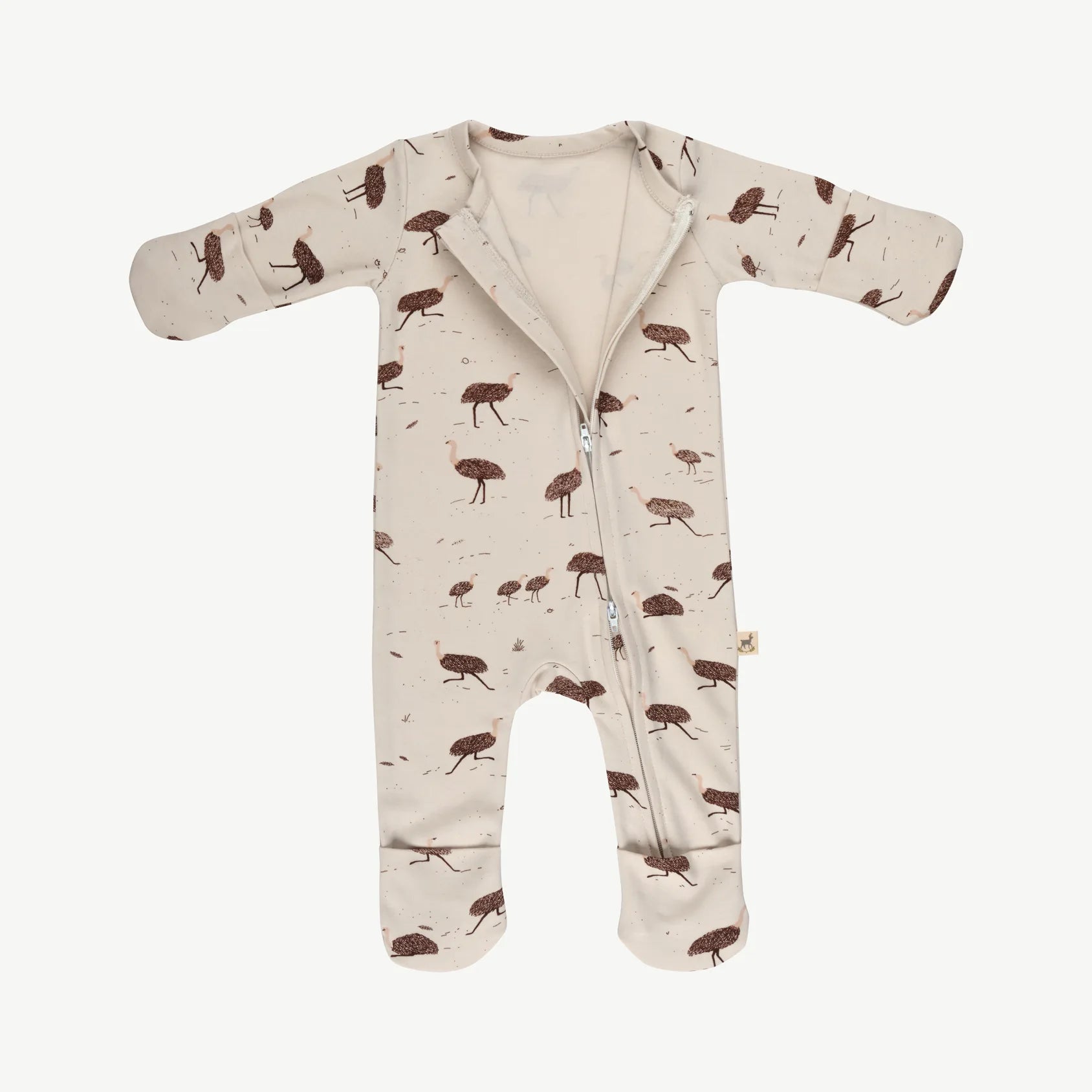 Pijama de una Pieza con Cierre de Bebé gris claro - Emus