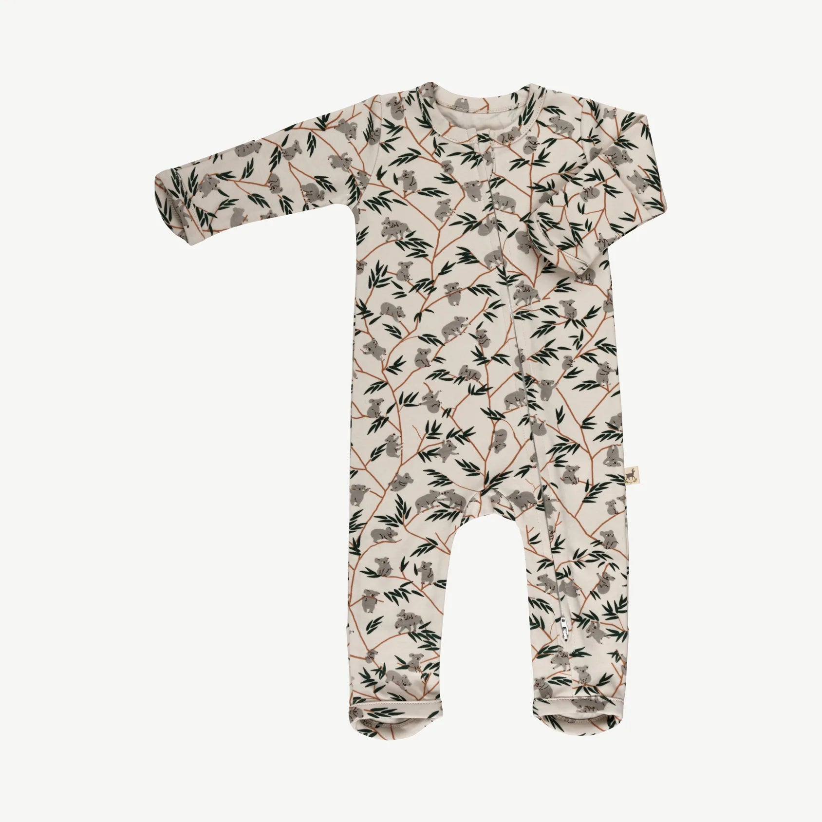 Pijama de una Pieza con Cierre de Bebé gris claro - Koalas