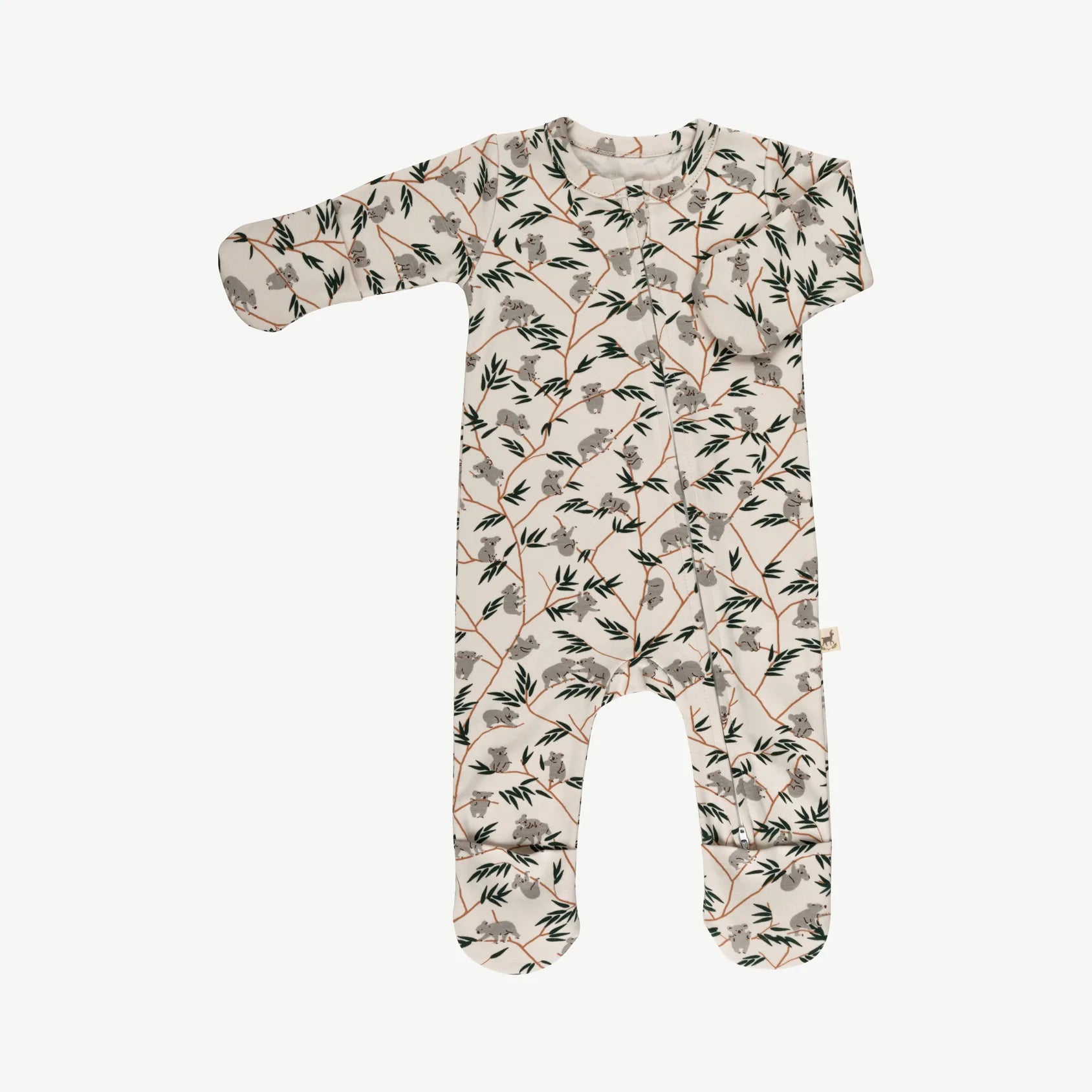 Pijama de una Pieza con Cierre de Bebé gris claro - Koalas