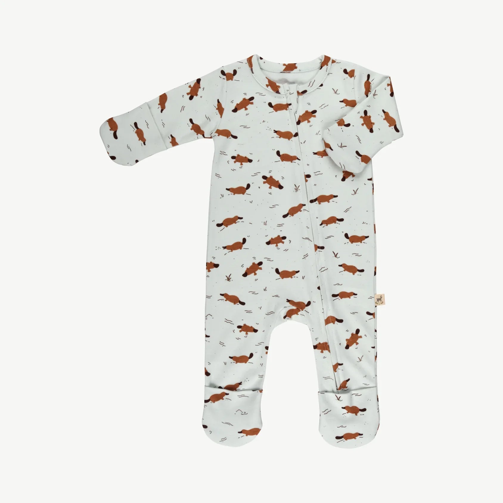 Pijama de una Pieza con Cierre de Bebé Celeste claro - Ornitorrincos