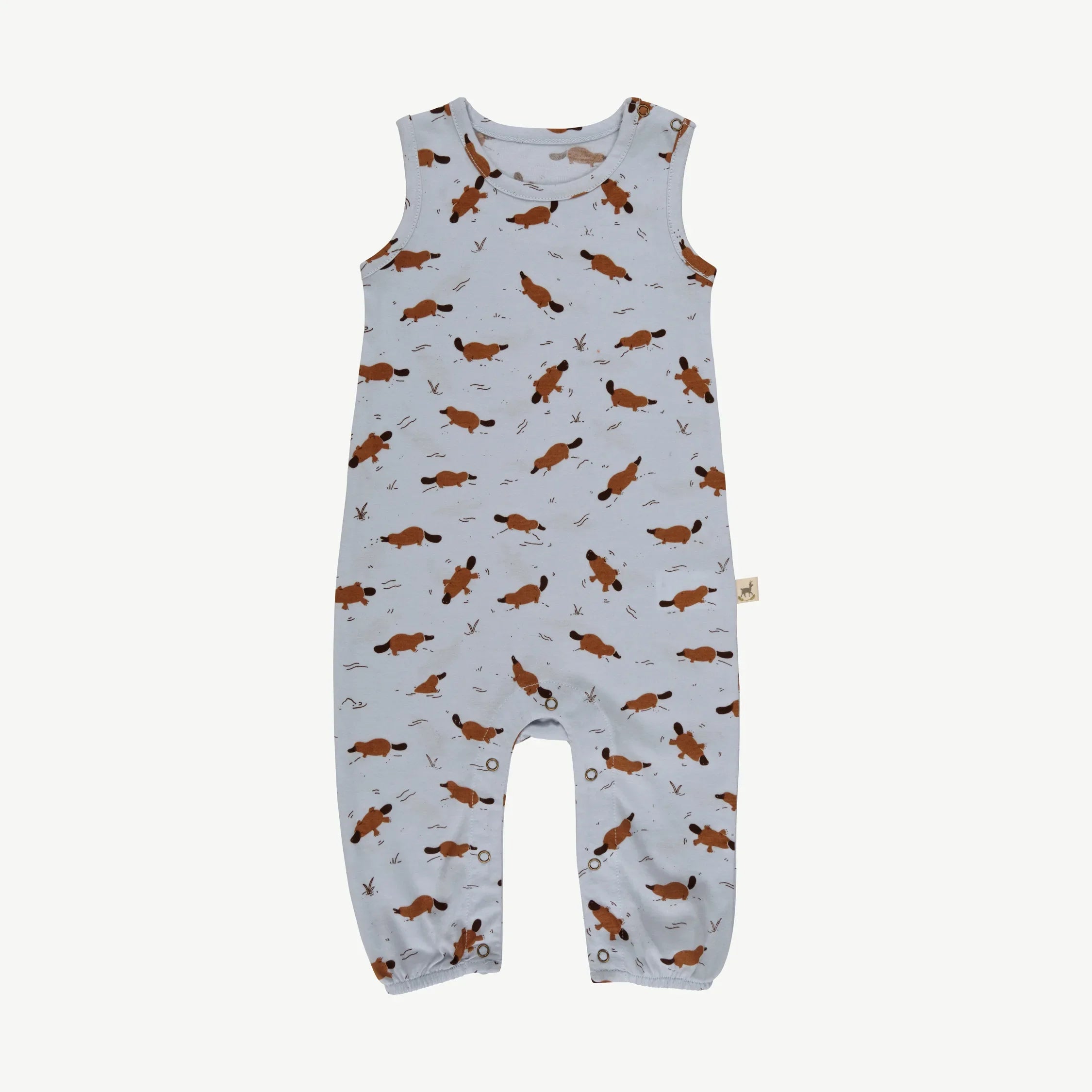 enterizo sin Mangas de Bebé Gris Azulado - Ornitorrincos