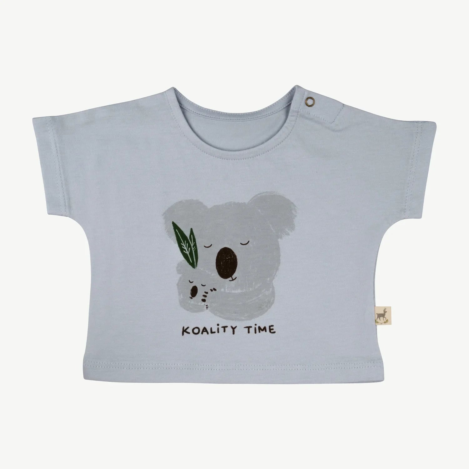 Polo Manga Corta de Bebé Gris Azulado - Koalas