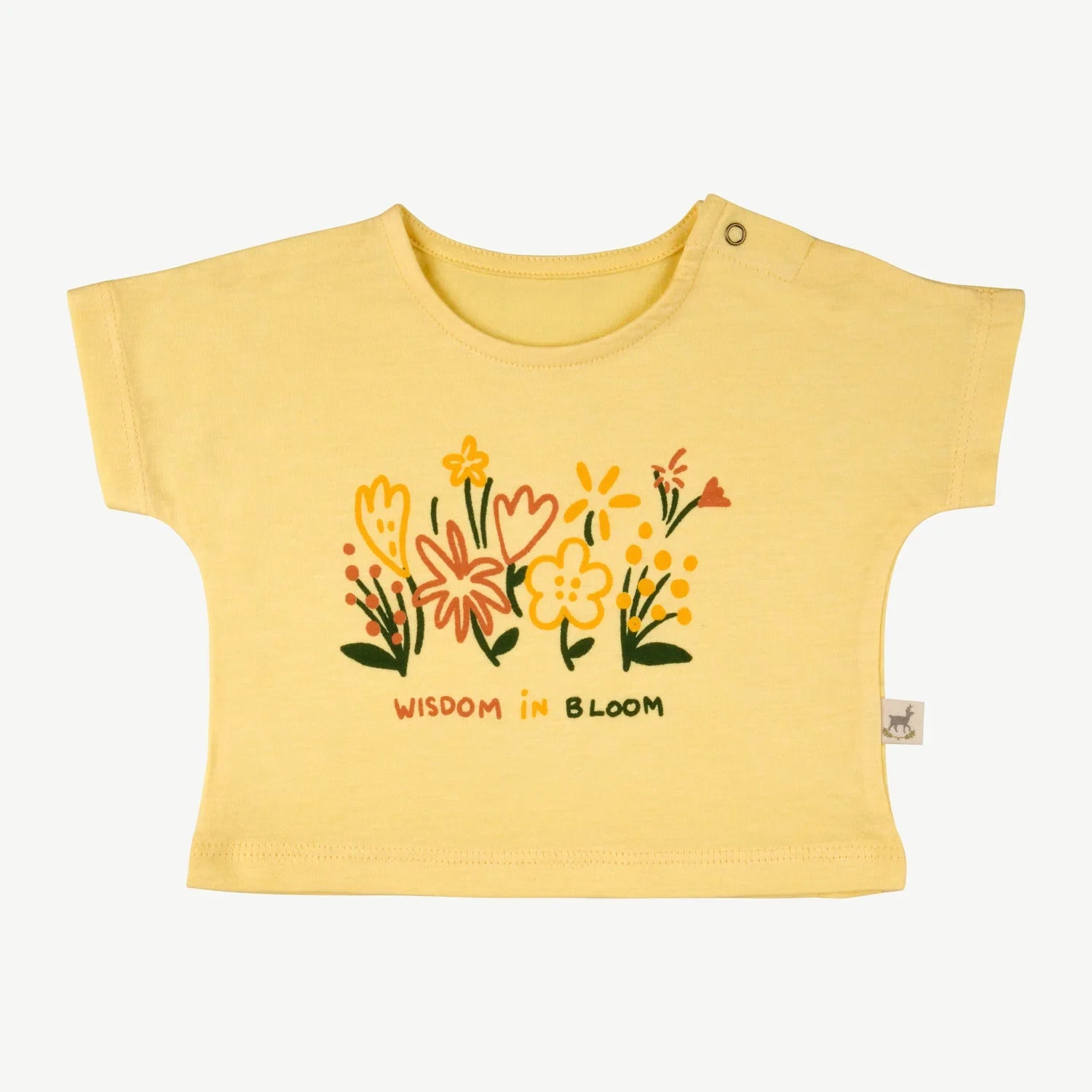 Polo Manga Corta de Bebé Amarillo Claro - Flores Silvestres