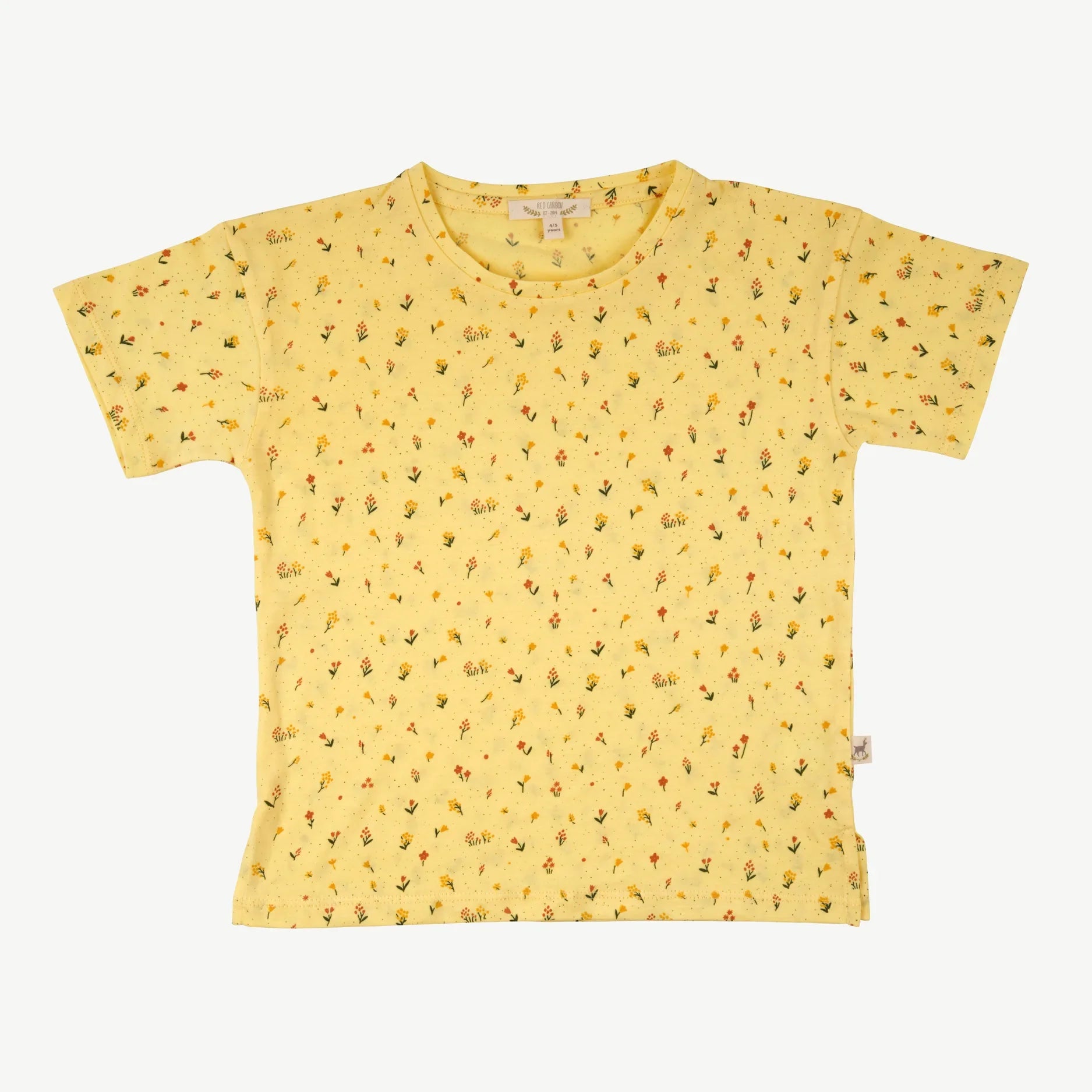 Polo Manga Corta Amarillo Claro - Flores Silvestres