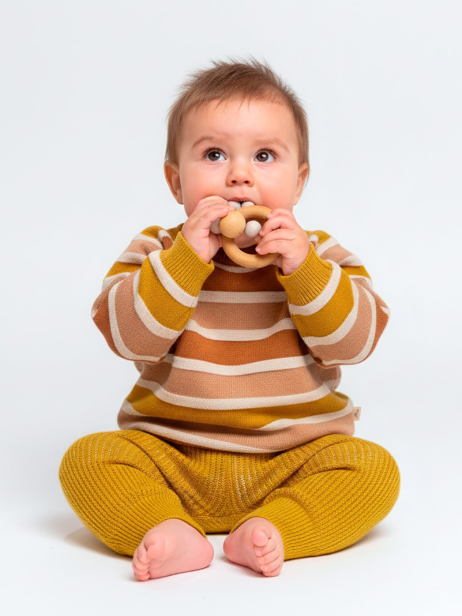 Suéter Oversized Tejido - Horizontal Lines - Cashew-Multi