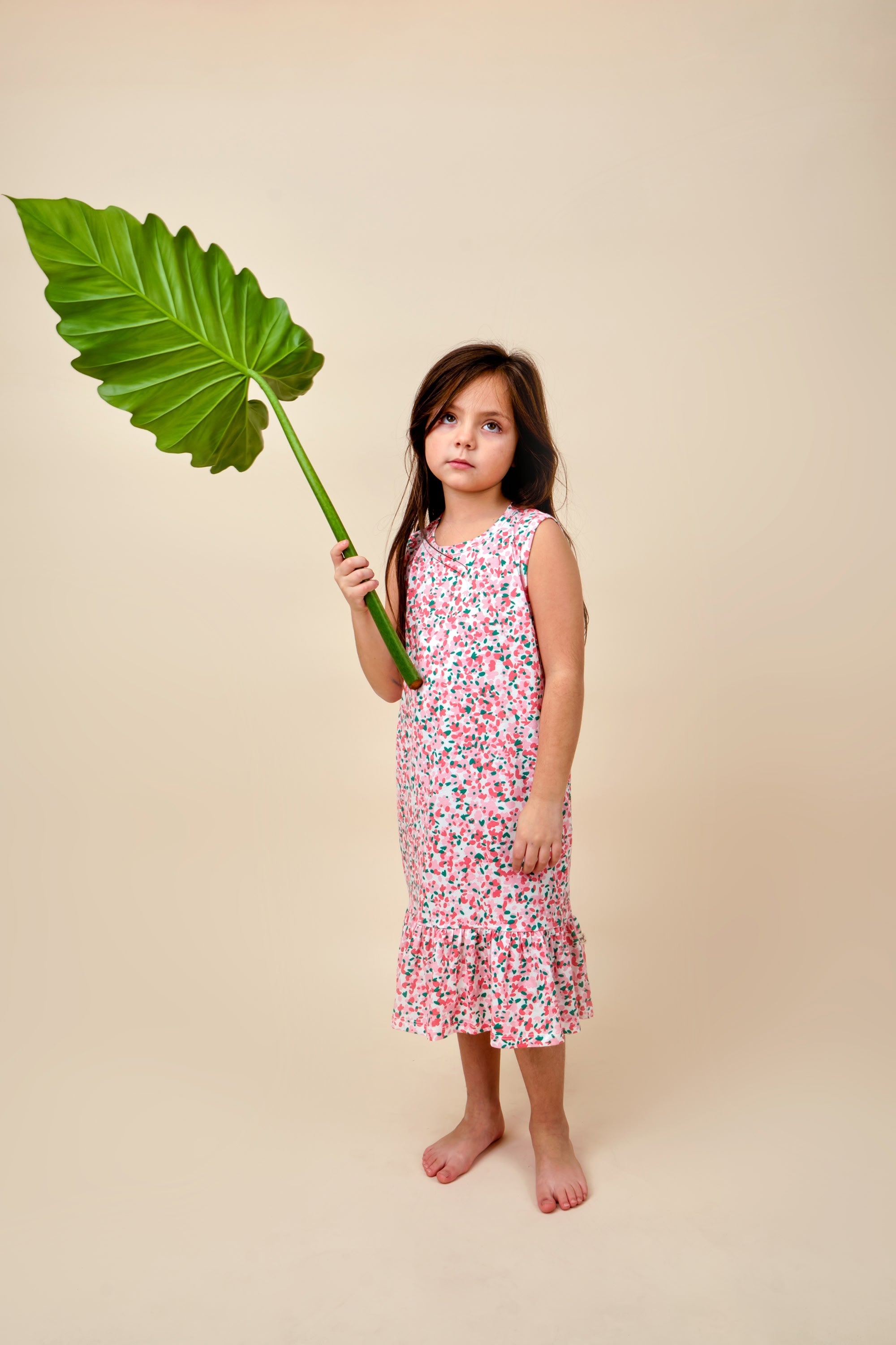 Vestido Manga Cero - Flores - Crema