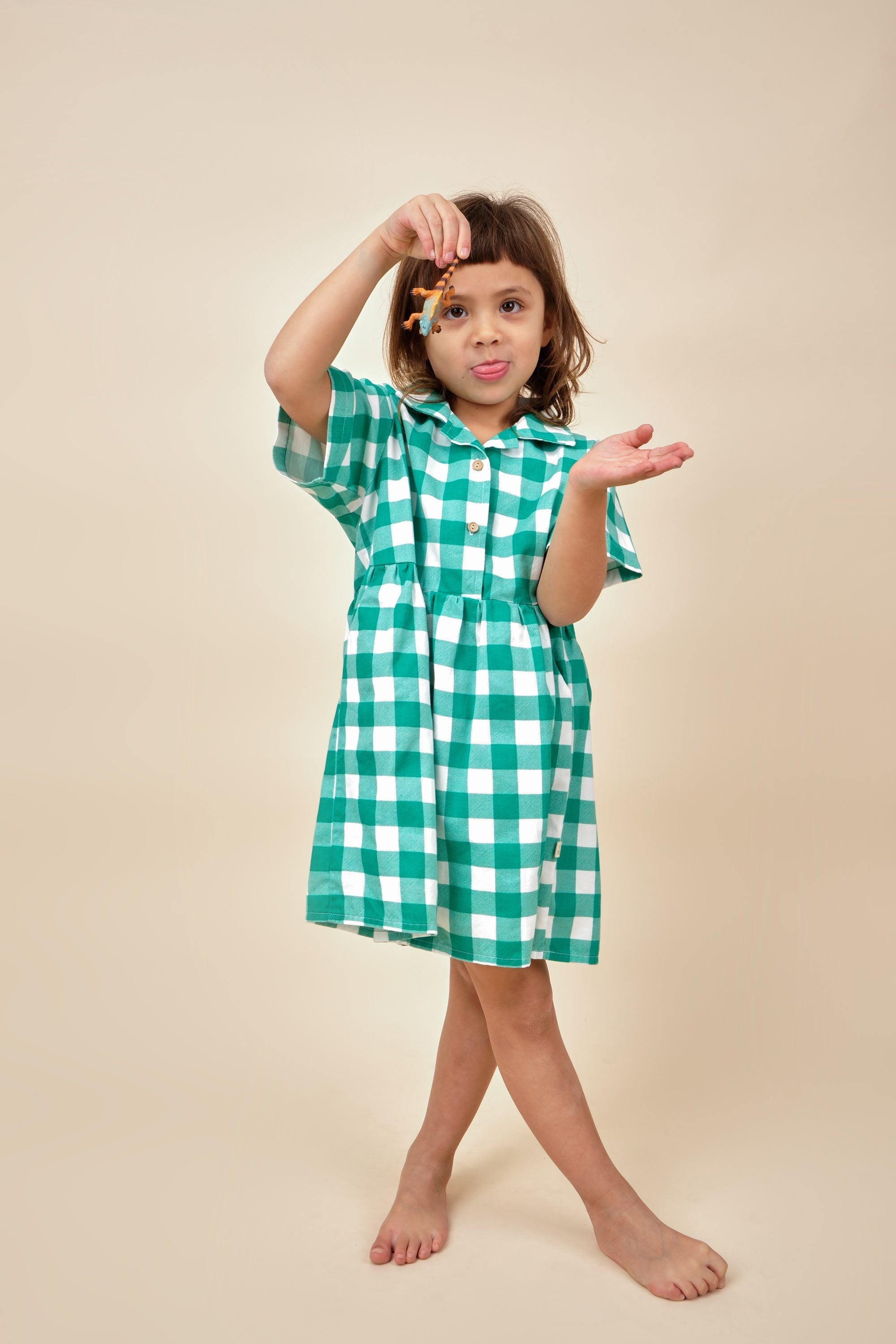 Vestido Aloha - Cuadros Vichy - Esmeralda