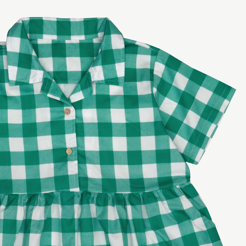 Vestido Aloha - Cuadros Vichy - Esmeralda