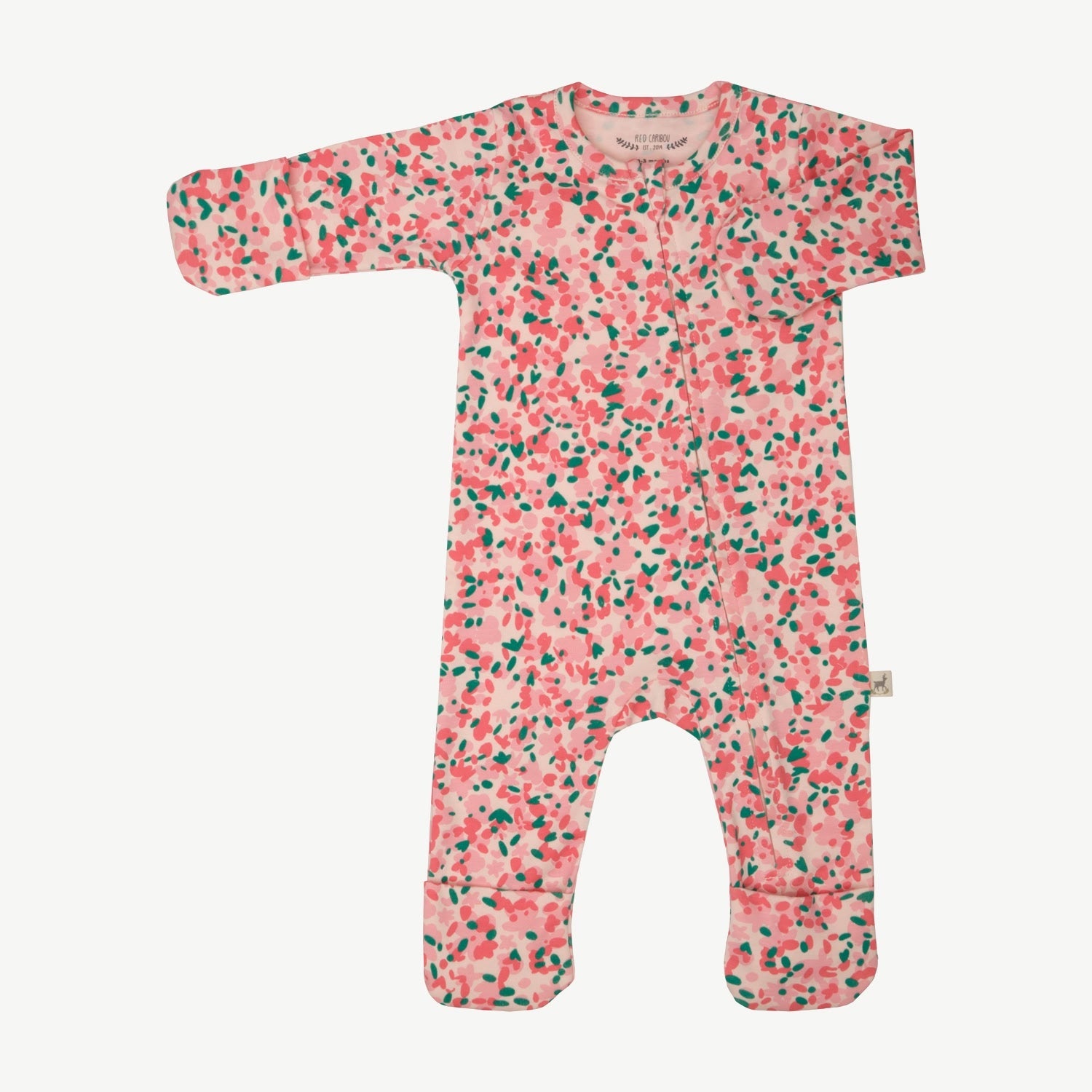 Pijama con Cierre - Flores - Durazno Suave