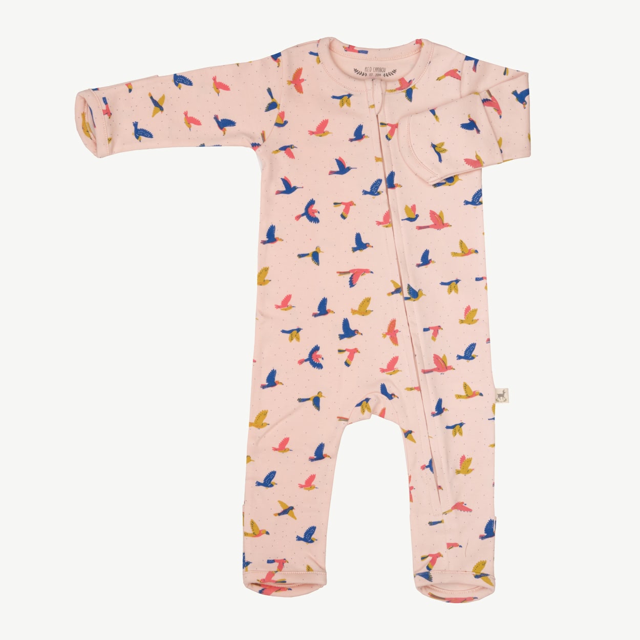 Pijama con Cierre - Aves - Durazno Suave