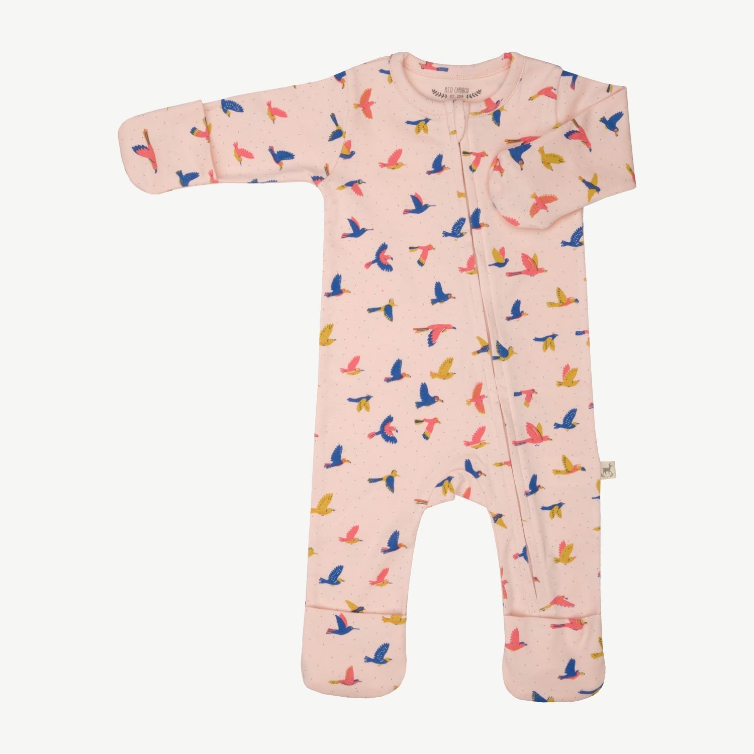 Pijama con Cierre - Aves - Durazno Suave