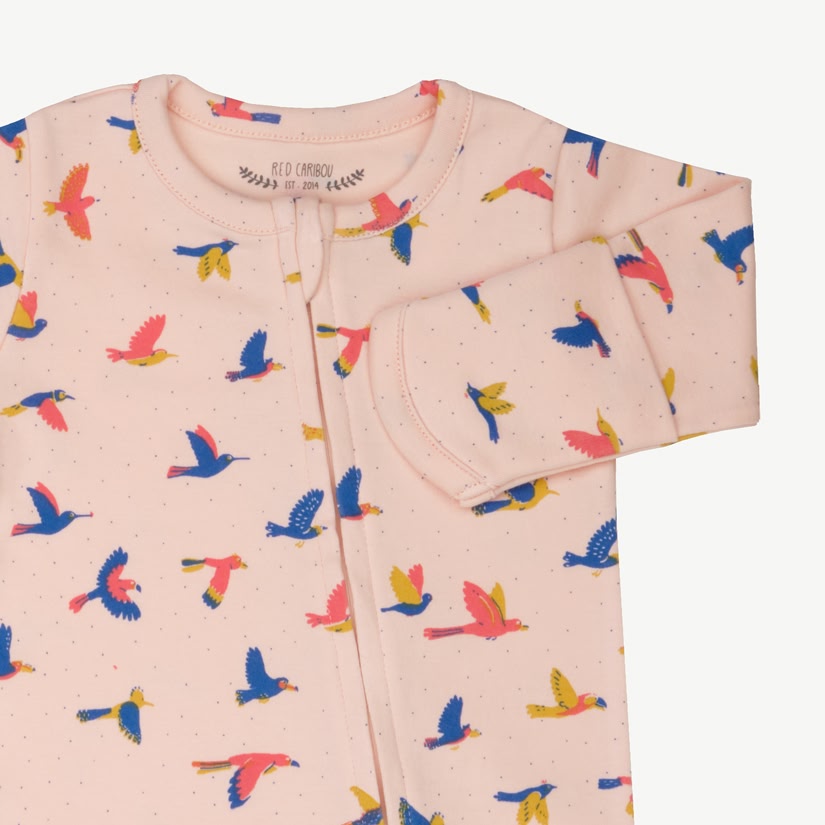 Pijama con Cierre - Aves - Durazno Suave