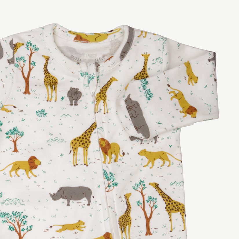 Pijama con Cierre - Safari - Crema