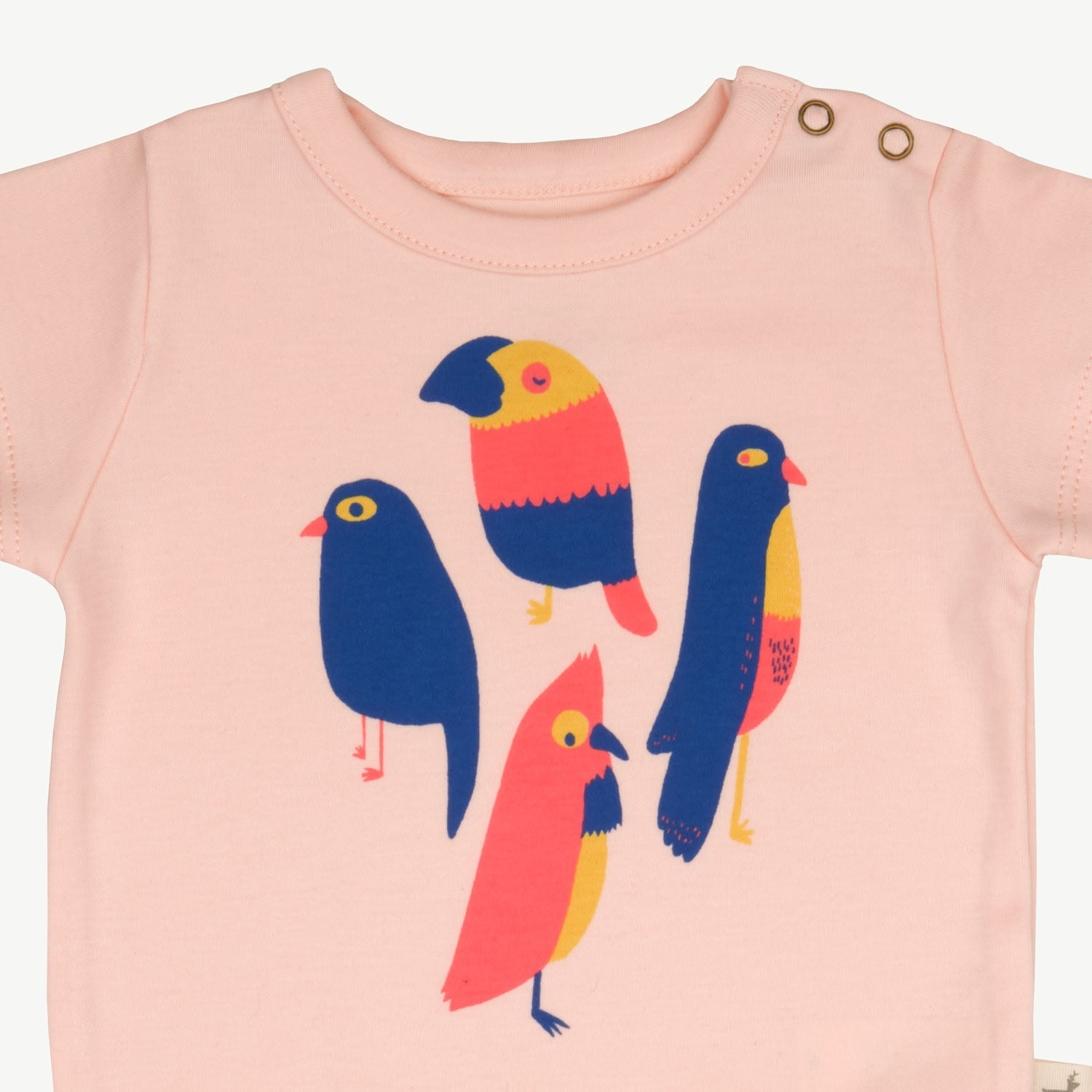 Body Manga Corta - Pájaros - Durazno Suave