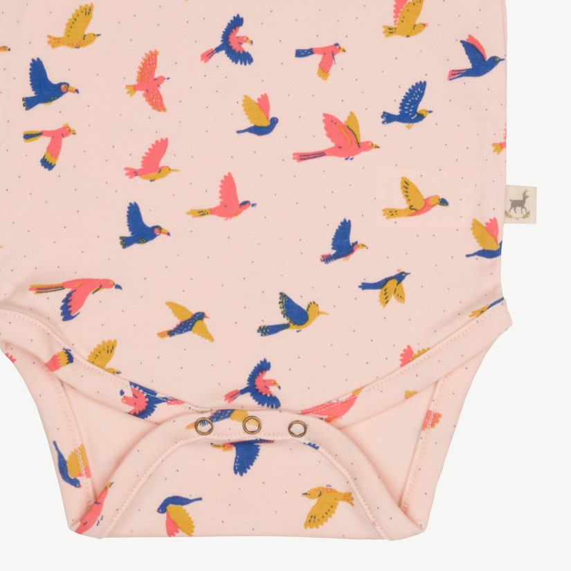 Body Manga Corta - Aves - Durazno Suave
