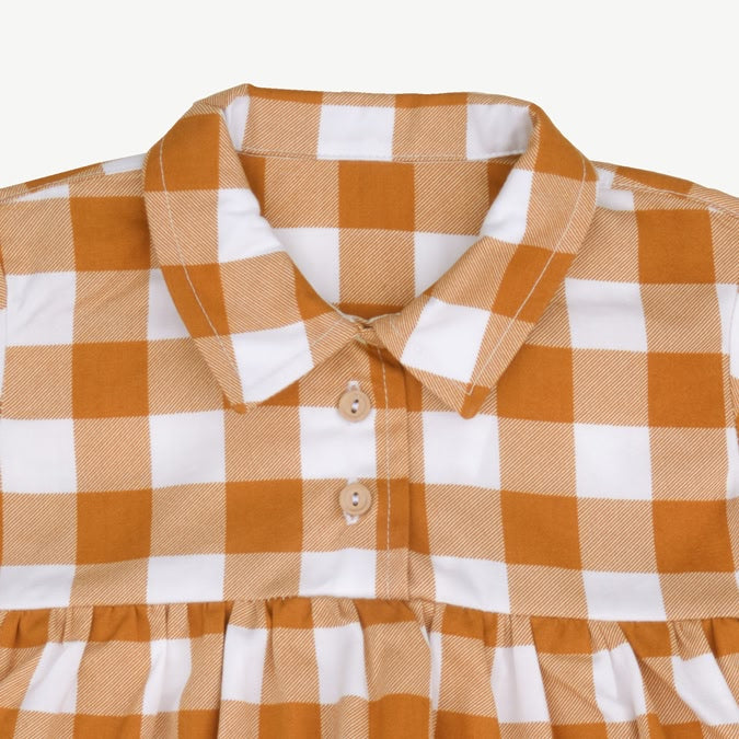 Body Vestido Camisero - Cuadros Vichy - Mostaza