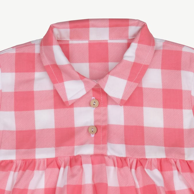 Body Vestido Camisero - Cuadros Vichy - Rosa