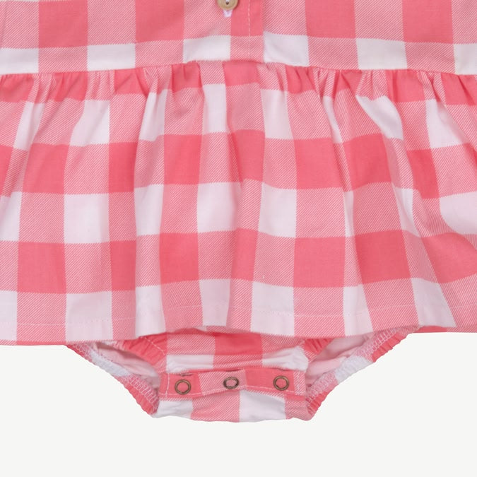 Body Vestido Camisero - Cuadros Vichy - Rosa