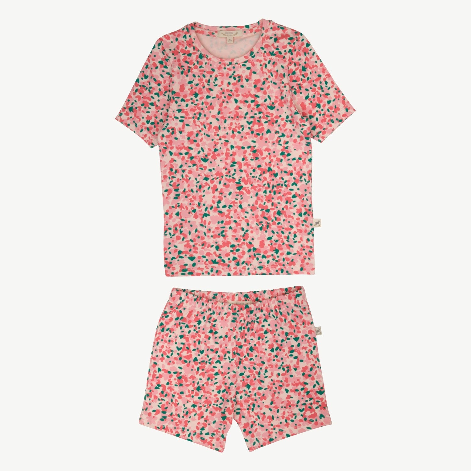 Pijama Manga Corta - Flores - Durazno Suave