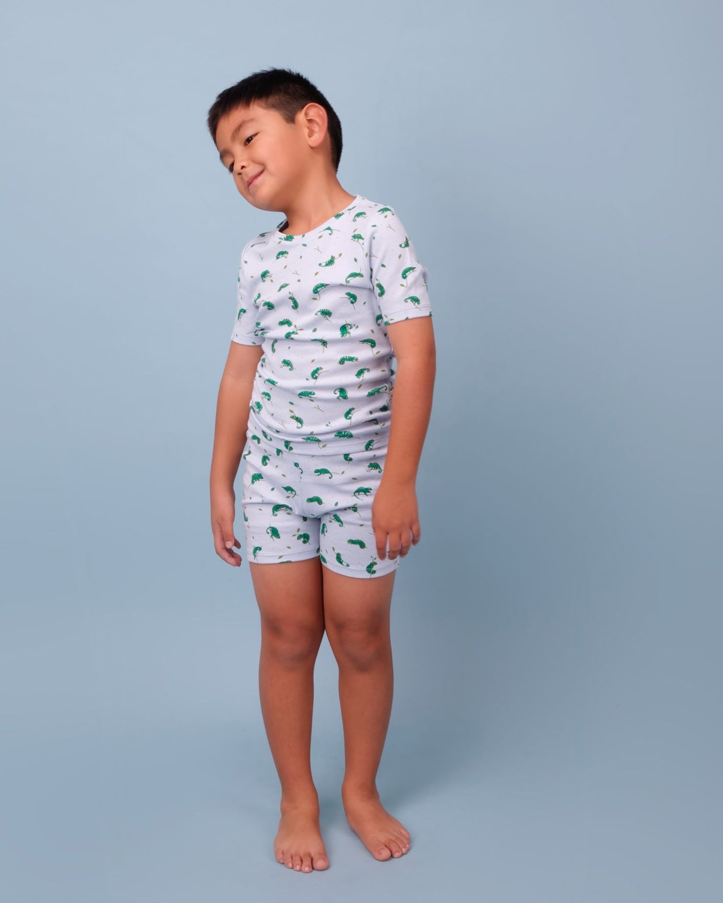 Pijama Manga Corta - Camaleones - Celeste