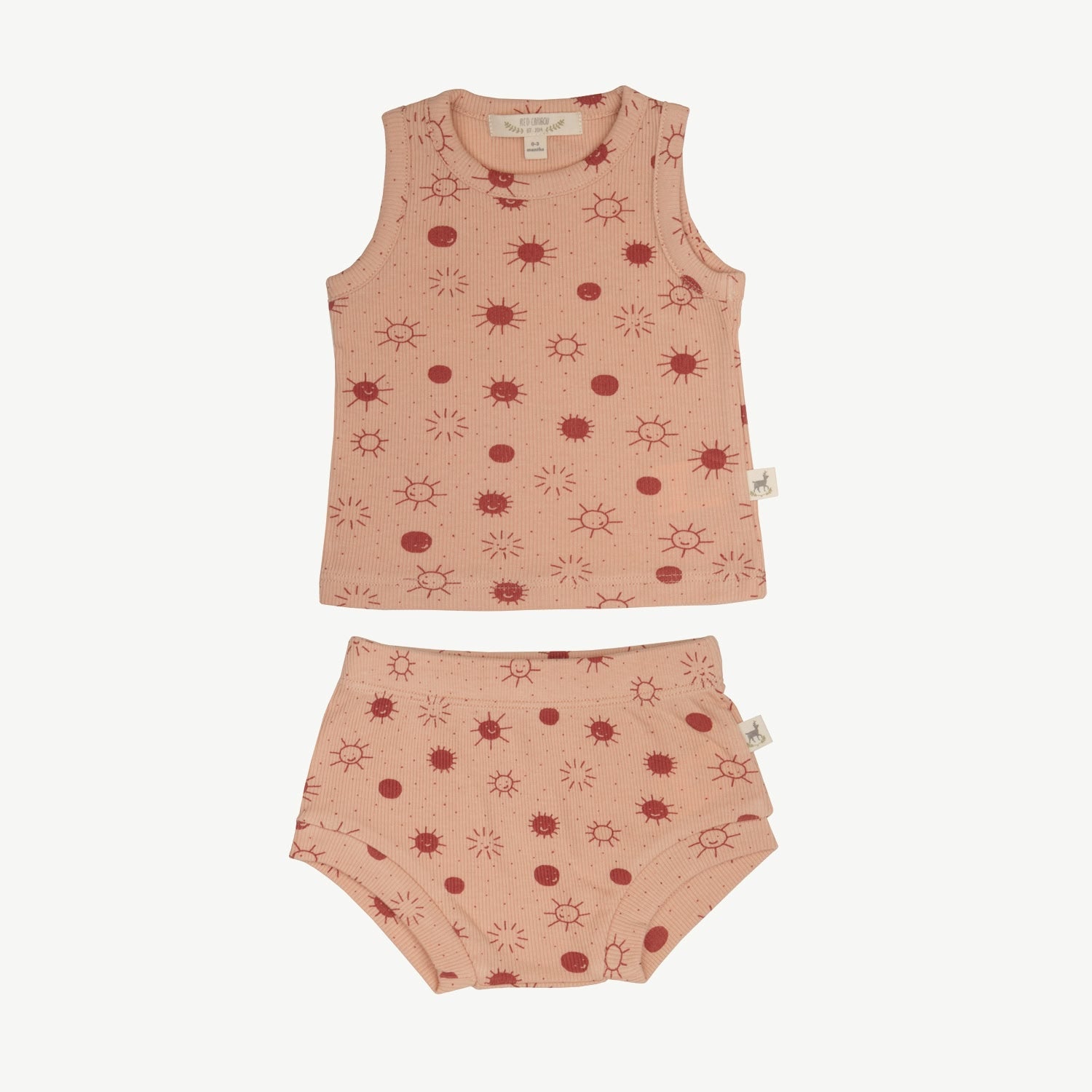 Set T-shirt Manga Cero + Calzón Bombacho - Soles - Rosa Coral