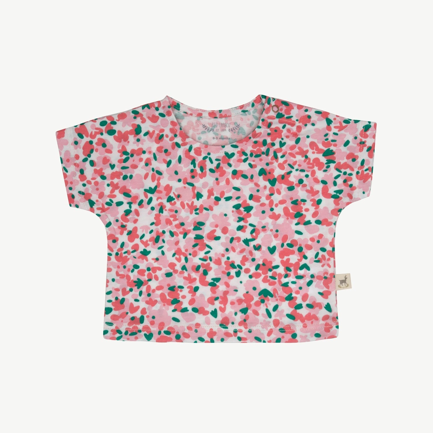 T-shirt Manga Corta - Flores - Crema