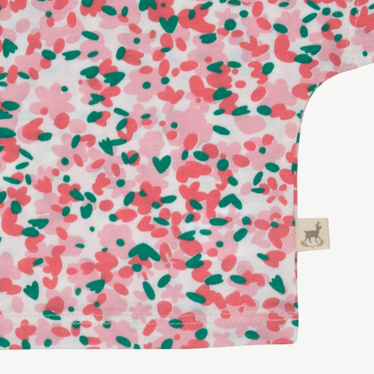 T-shirt Manga Corta - Flores - Crema